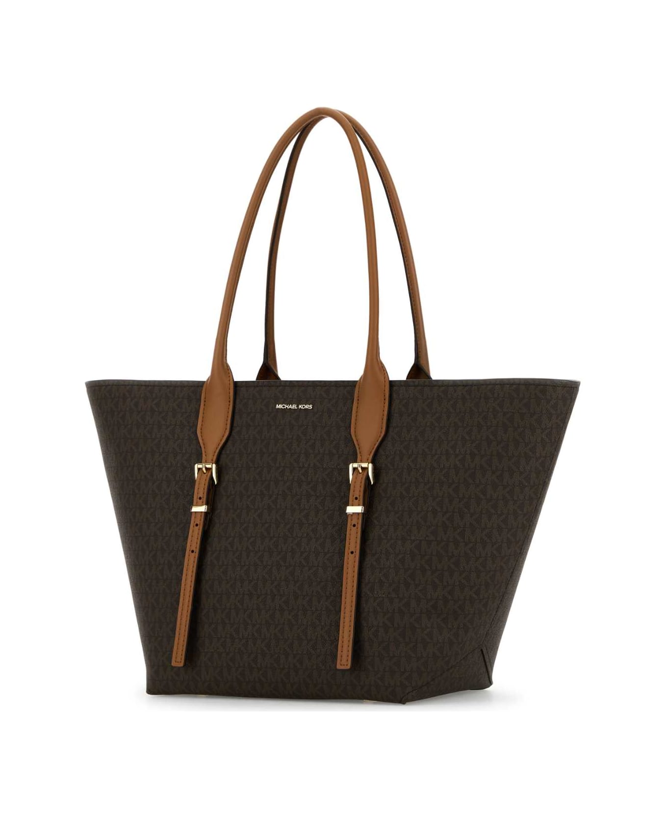 Michael Kors Printed Canvas Moore Shopping Bag - BRNACORN