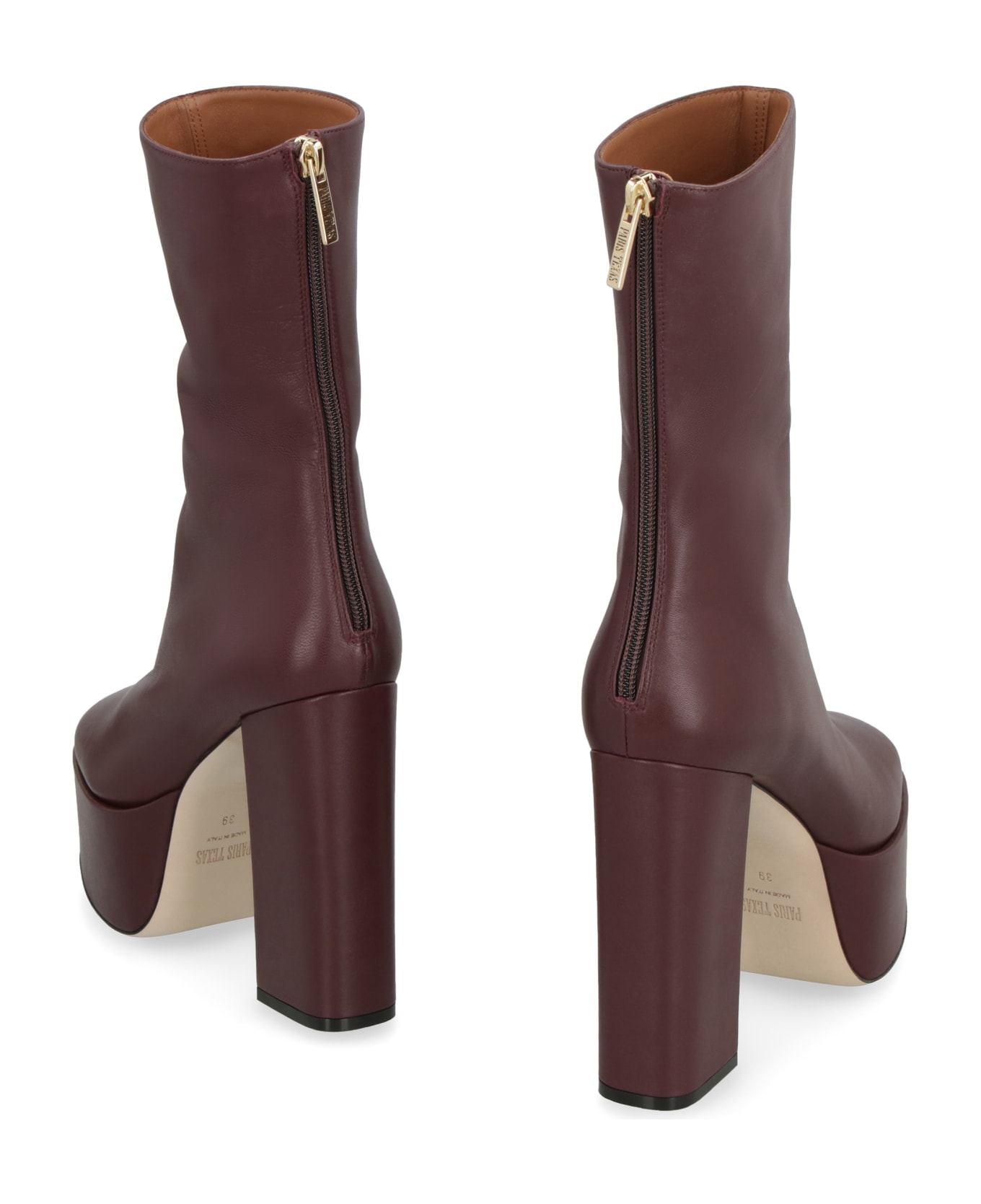 Paris Texas Lexy Leather Ankle Boots - Burgundy