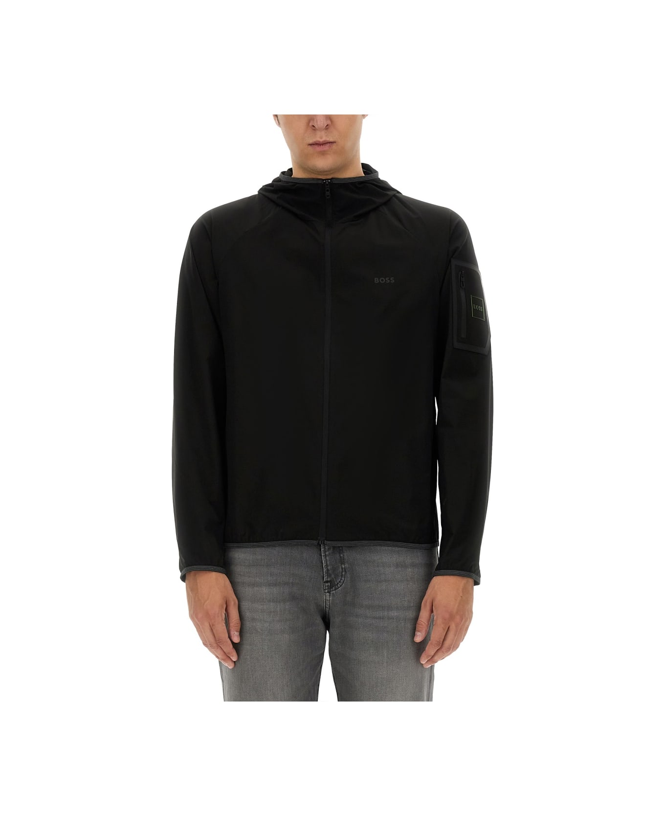 Hugo Boss Jacket With Logo - BLACK