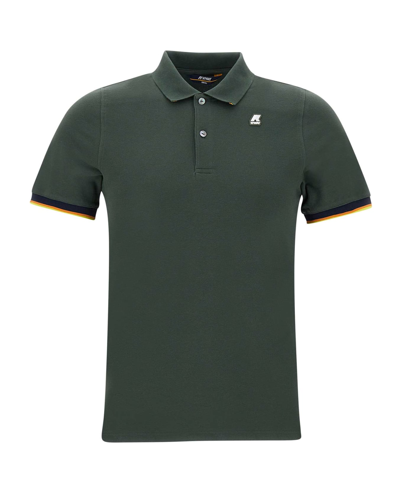 K-Way 'vincent' Cotton Polo Shirt Polo Shirt - GREEN BLACKISH