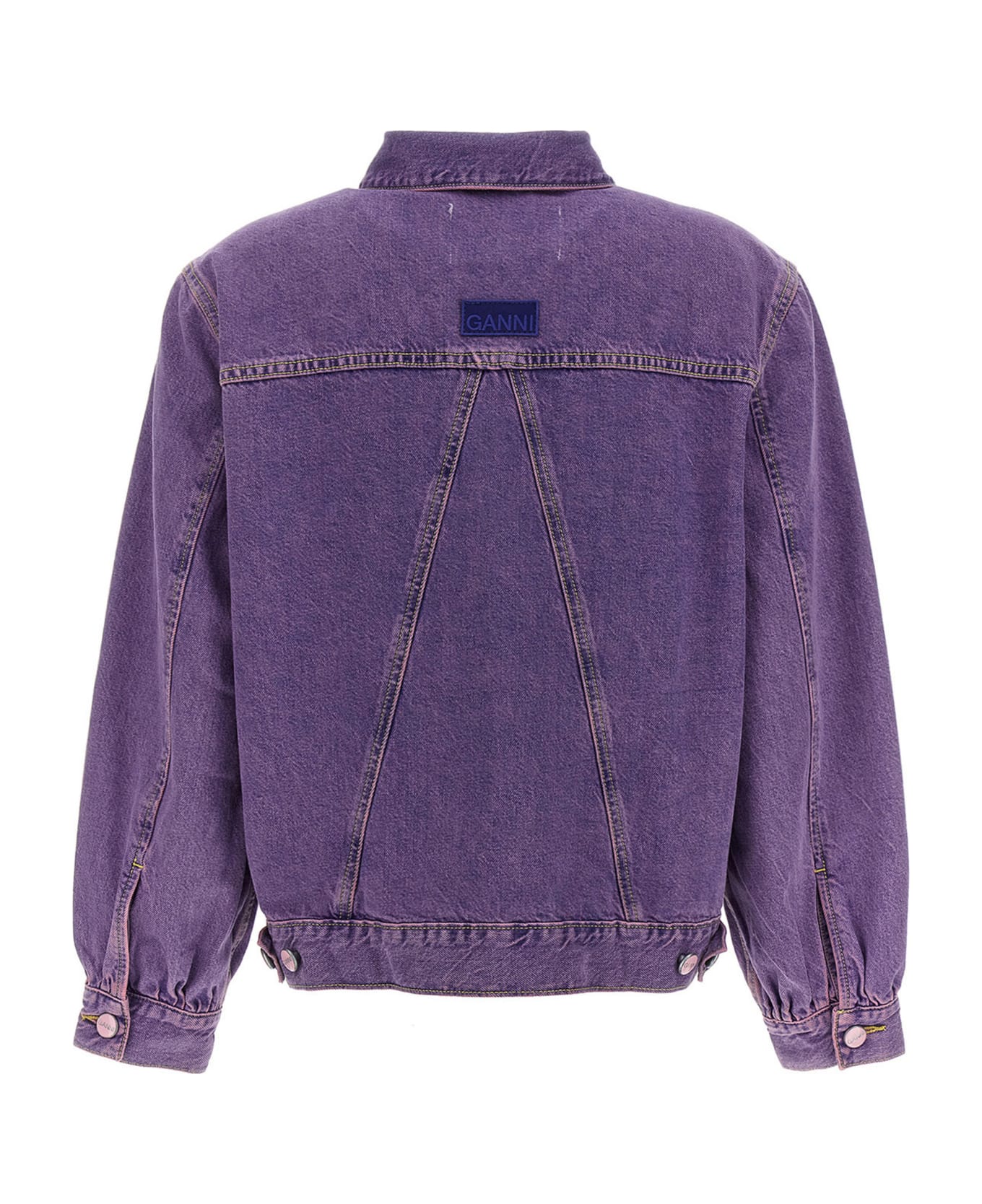 Ganni Overdyed Bleach Jacket - Purple