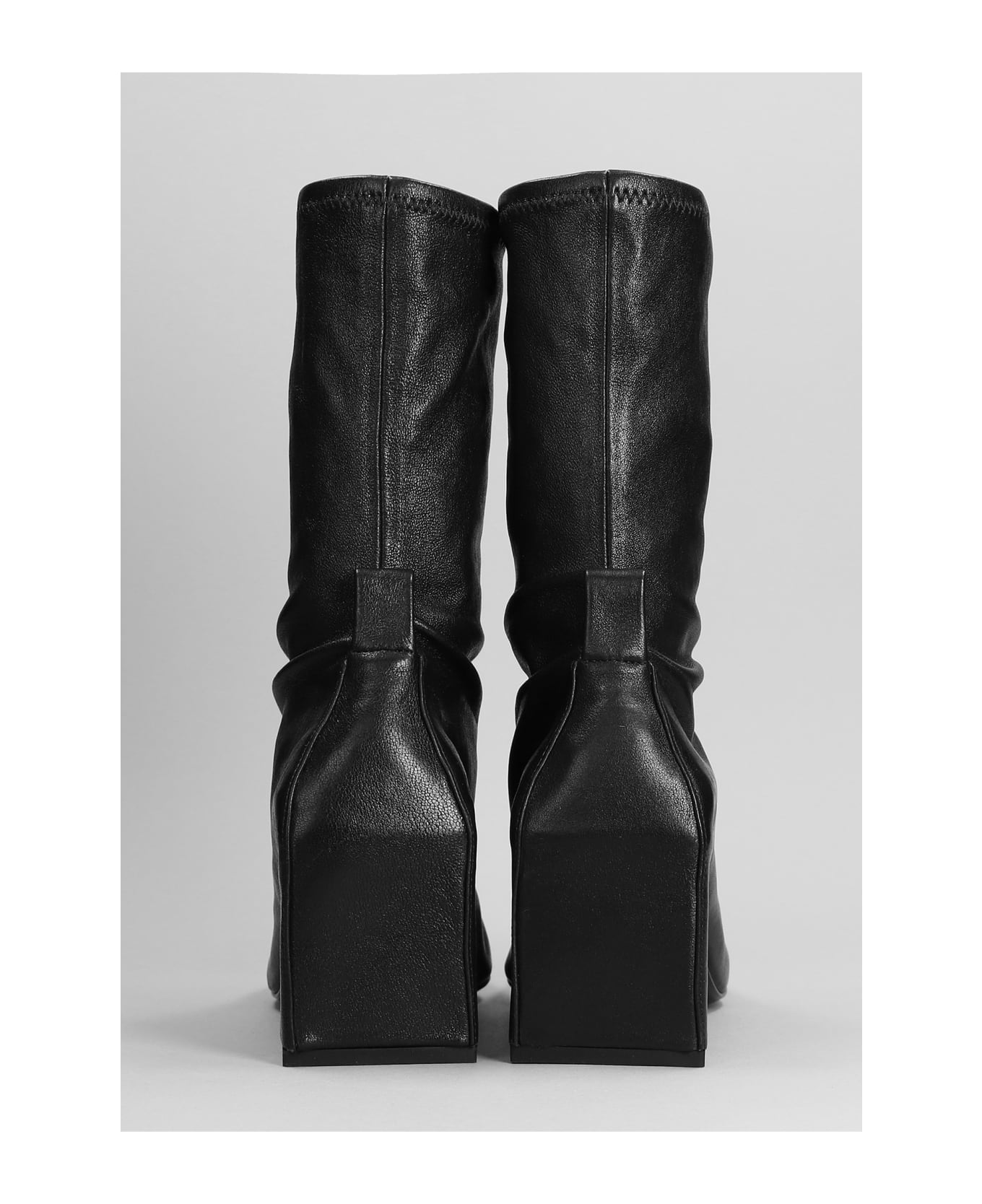 Jil Sander Low Heels Ankle Boots In Black Leather - Black