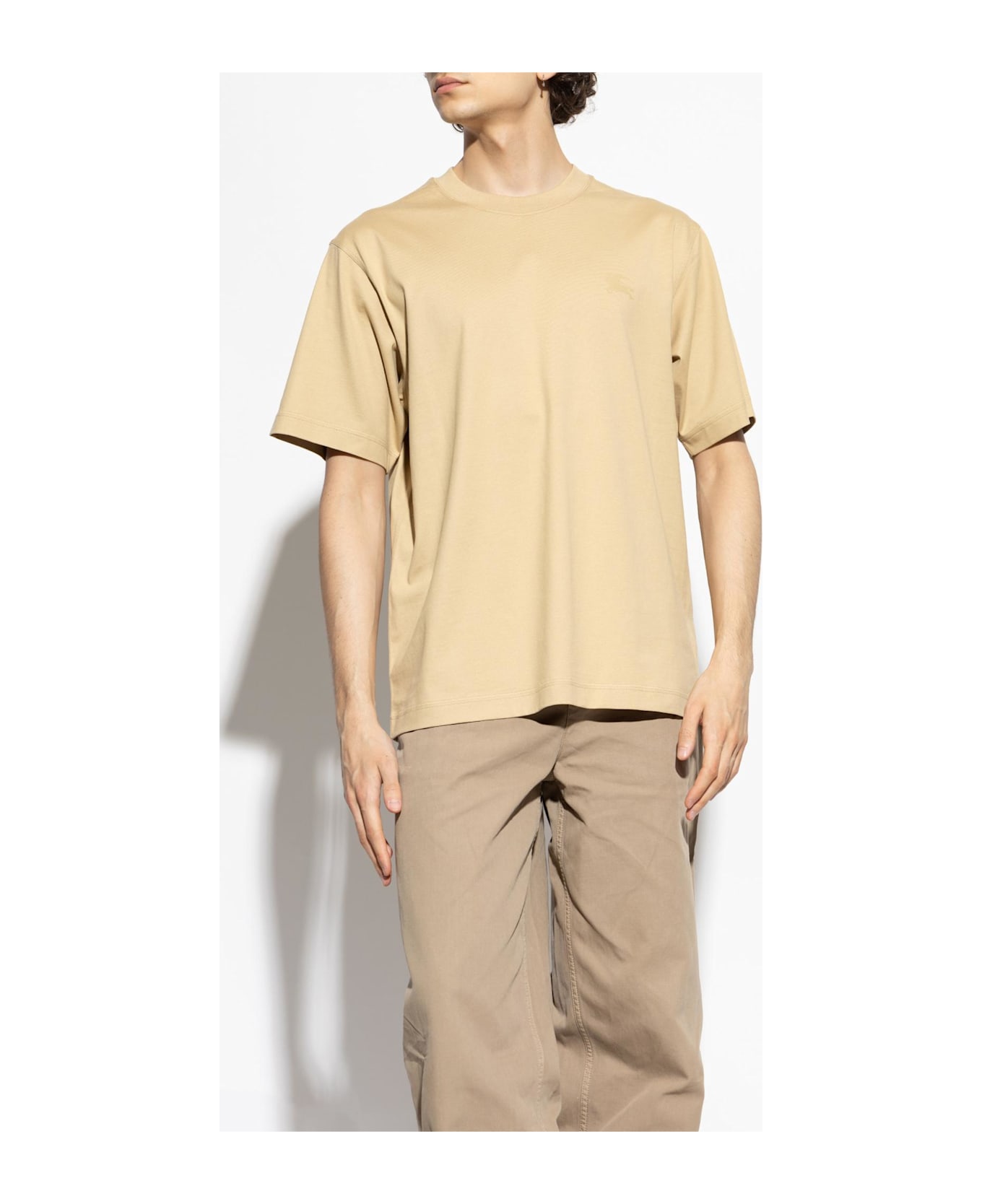 Burberry T-shirt With Printed Logo - Beige
