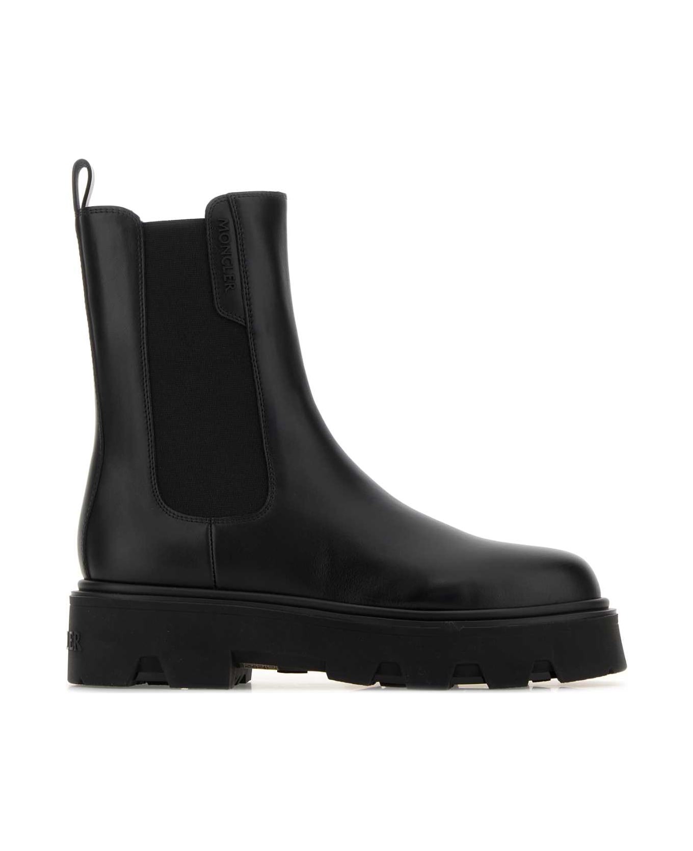 Moncler Black Leather Aurea Chelsea Ankle Boots - 999