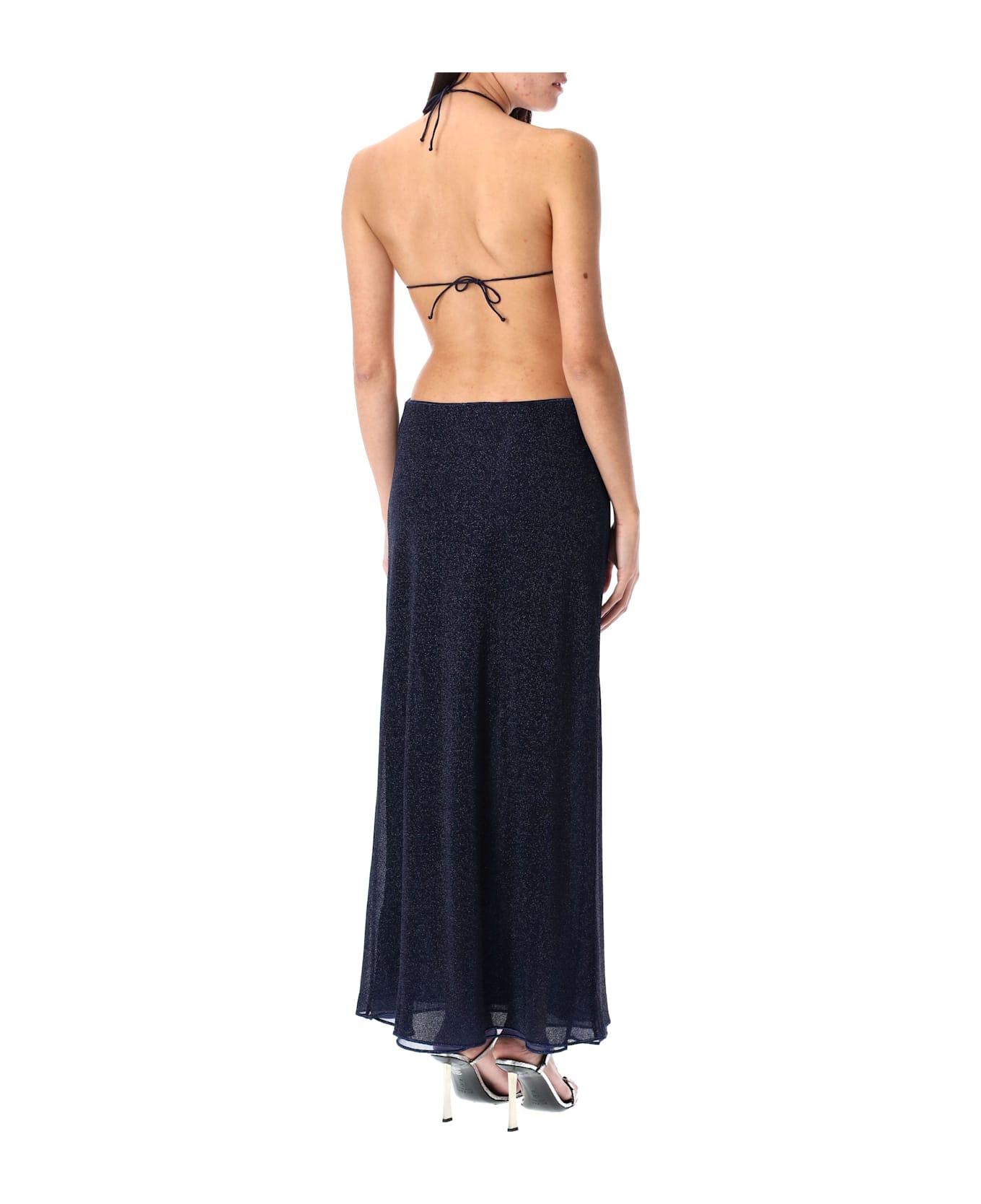 Oseree Lumière O Gem Diamond Long Dress - NIGHT BLUE