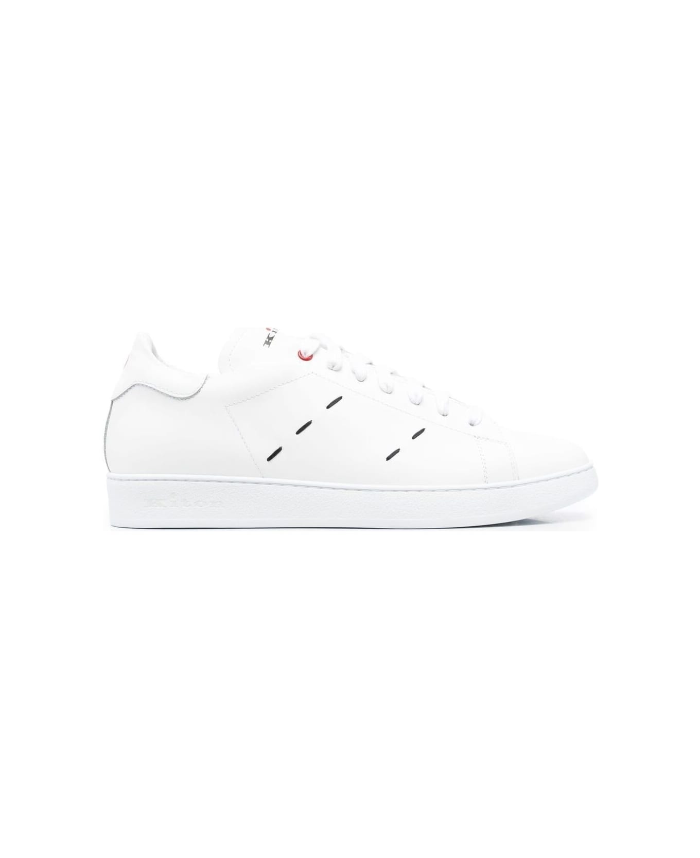 Kiton White Sneakers With Contrasting Stitching In Leather Man - White