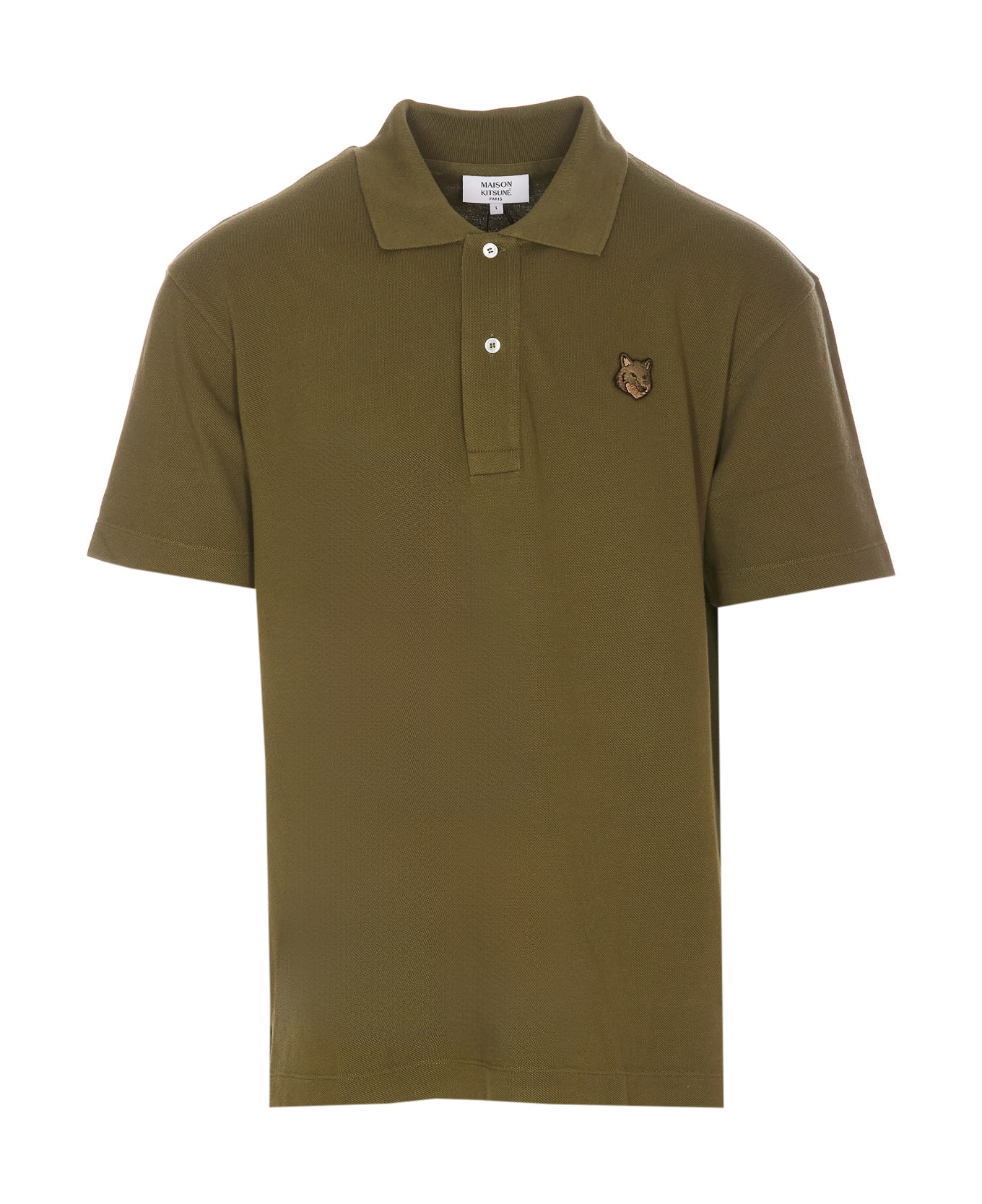 Maison Kitsuné Fox Head Patch Polo - Green