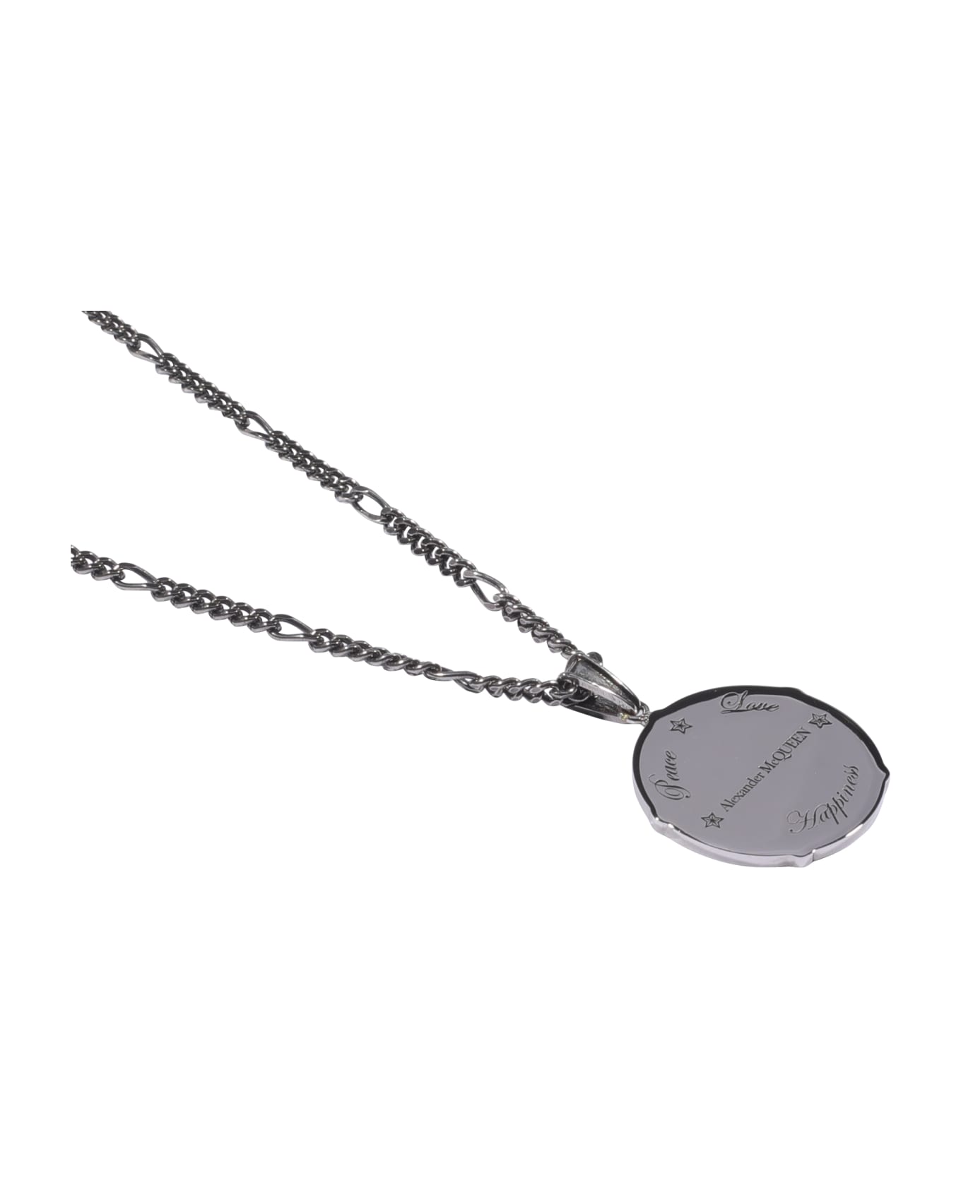 Alexander McQueen Medallion Pendant Necklace - Silver