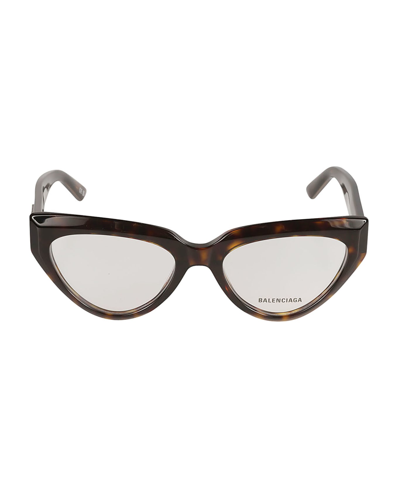 Balenciaga Eyewear Bb Plaque Cat Eye Frame Glasses - Havana/Transparent