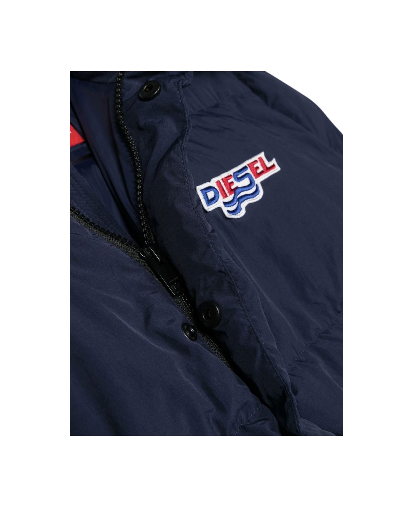 Diesel Padded Down Jacket With Hood - BLUE