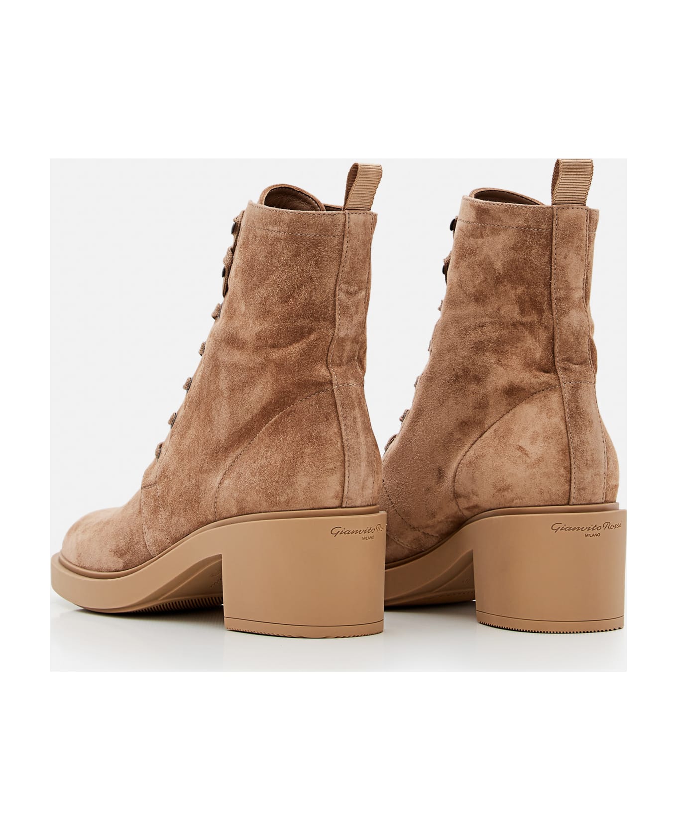 Gianvito Rossi Foster Lace-up Suede Boots - Camoscio Camel
