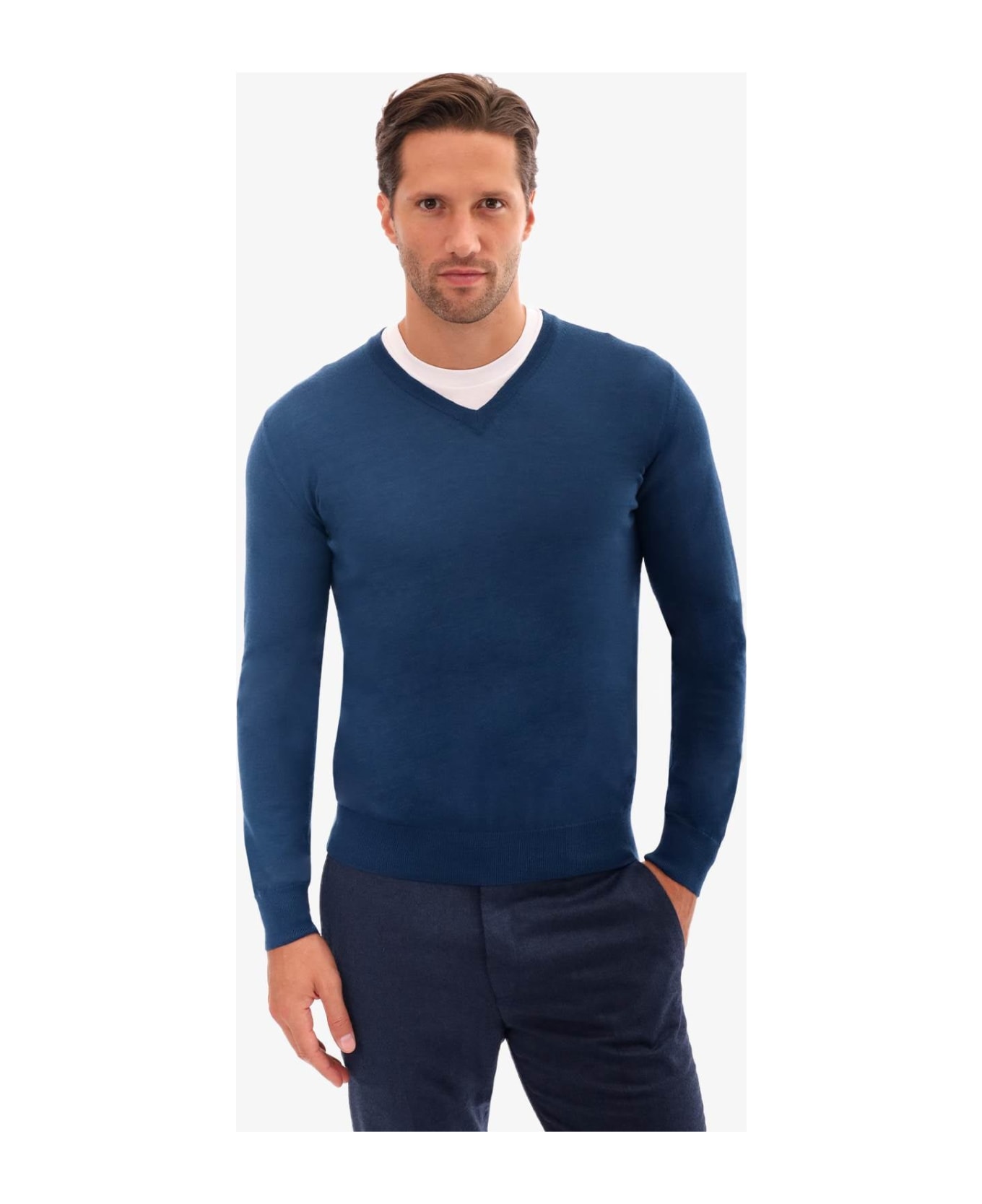 Larusmiani V-neck Sweater 'pullman' Sweater - Blue
