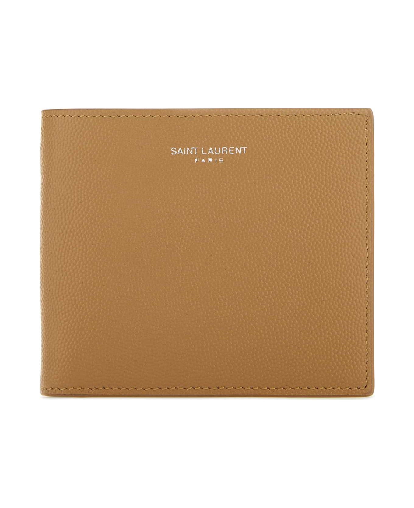 Saint Laurent Biscuit Leather Wallet - Brown