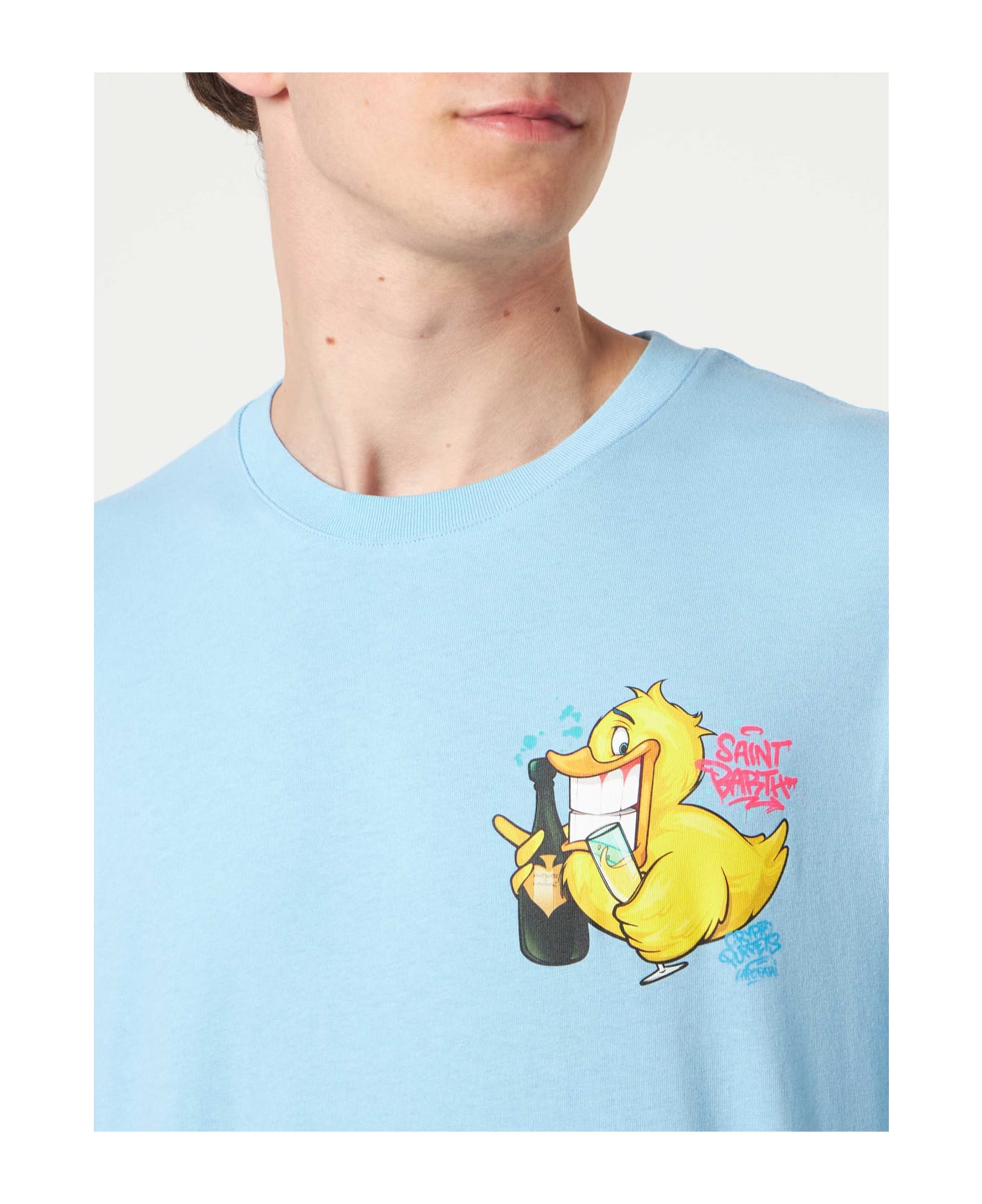 MC2 Saint Barth Man T-shirt With Ducky Print | Crypto Puppets® Special Edition - SKY シャツ