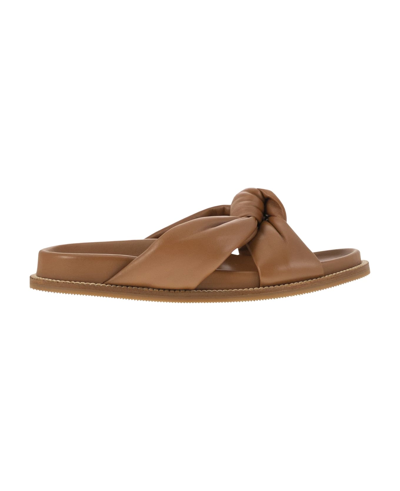 Fabiana Filippi Leather Slipper With Fussbett And Knot - Leather