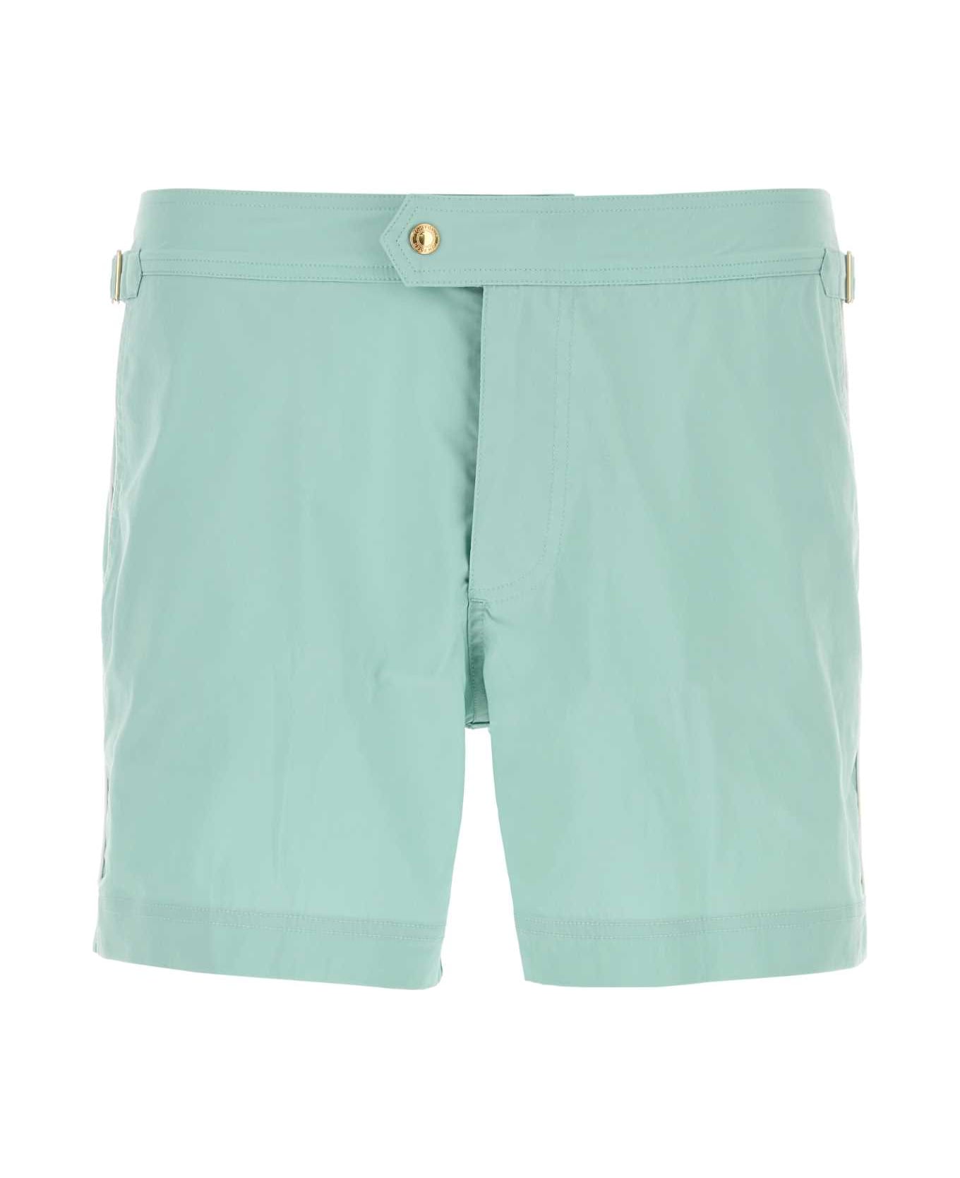 Tom Ford Sea Green Polyester Swimming Shorts - LIGHTBLUEWHITE ショートパンツ