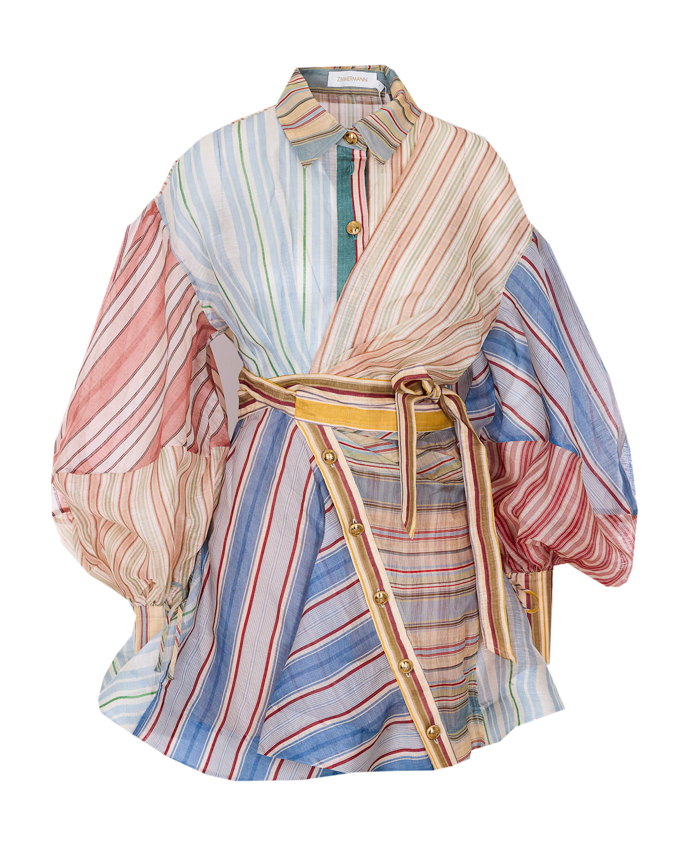 Zimmermann Rebellion Striped Mini Dress - MultiColour