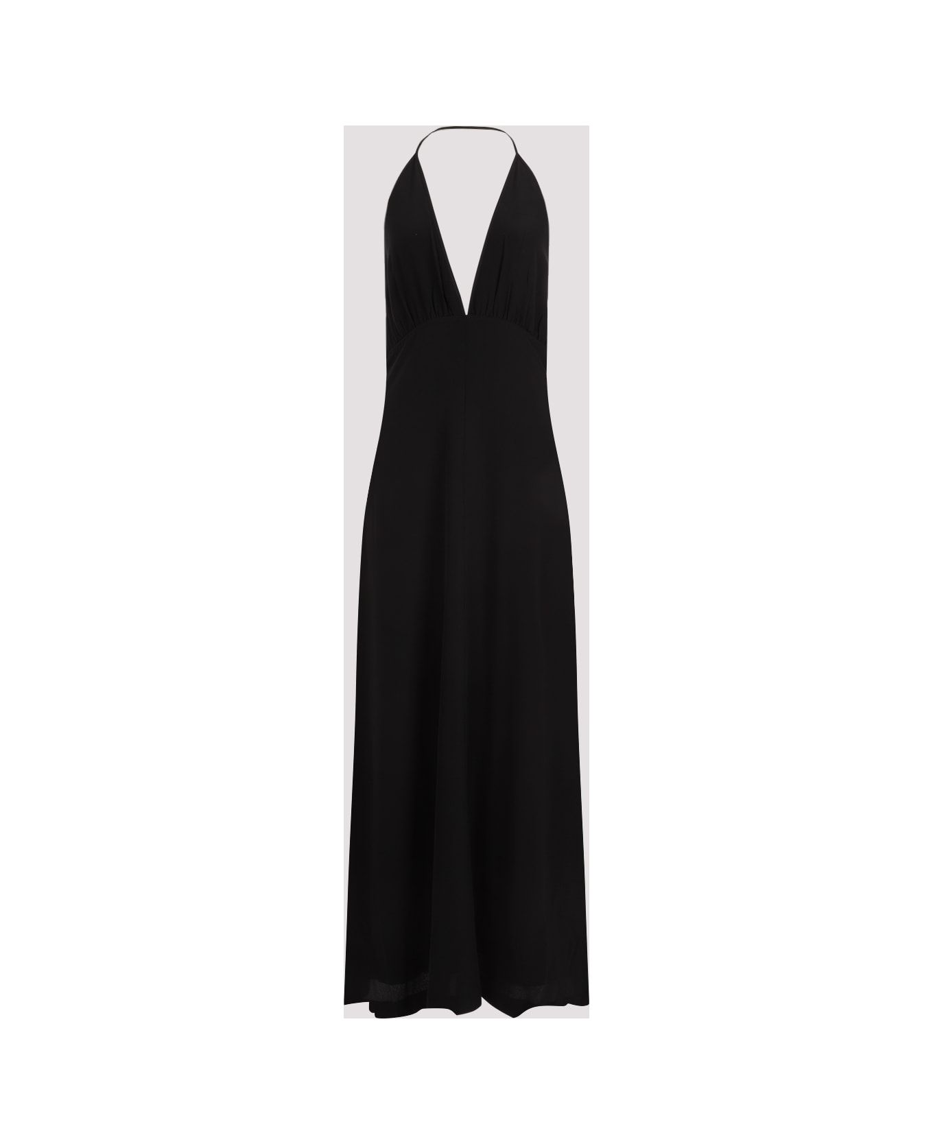 Totême Double-halter Silk Dress - Black