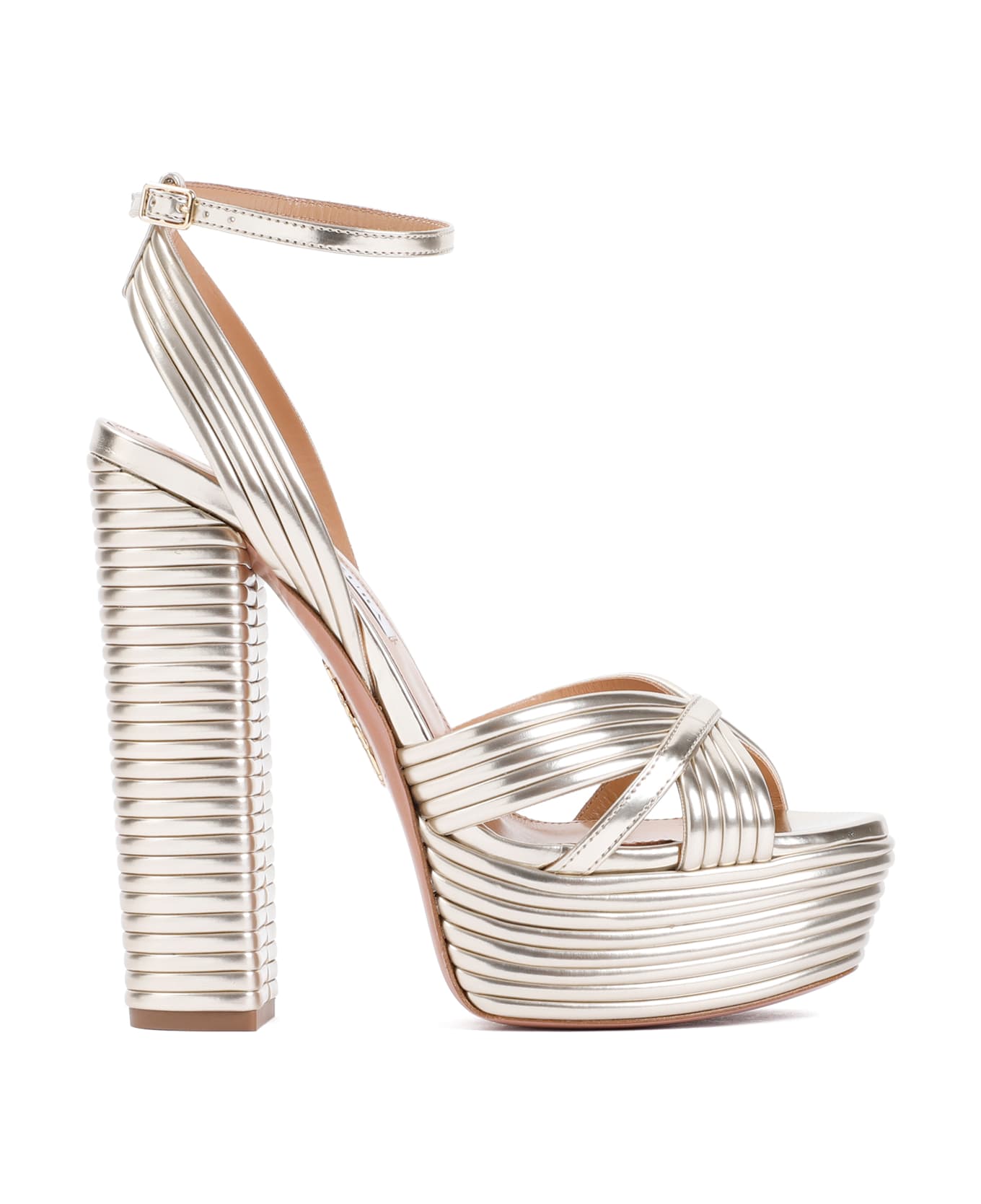 Aquazzura Sundance Plateau Sandals - Light Gold