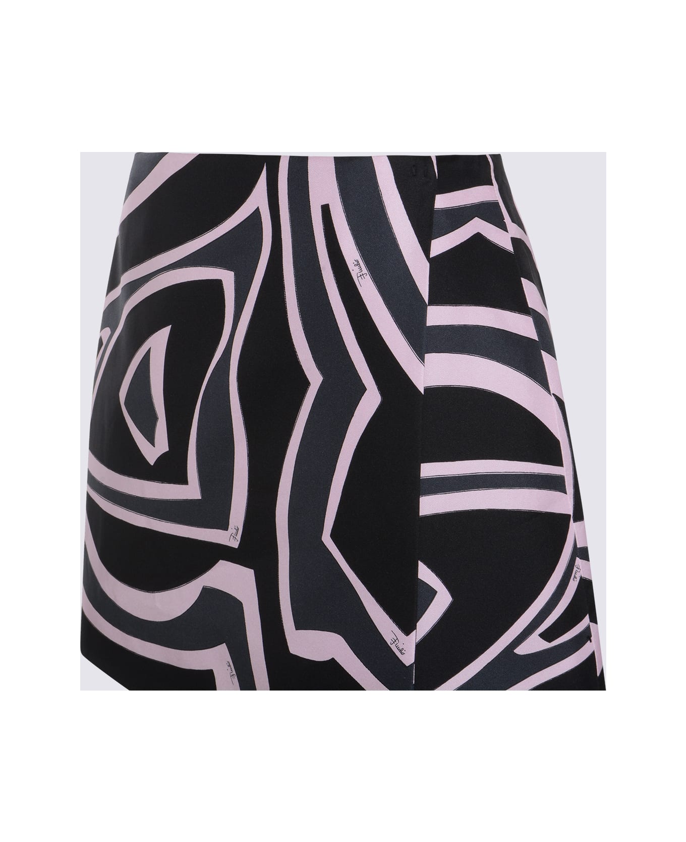 Pucci Black And Pink Silk Mini Skirt - Black