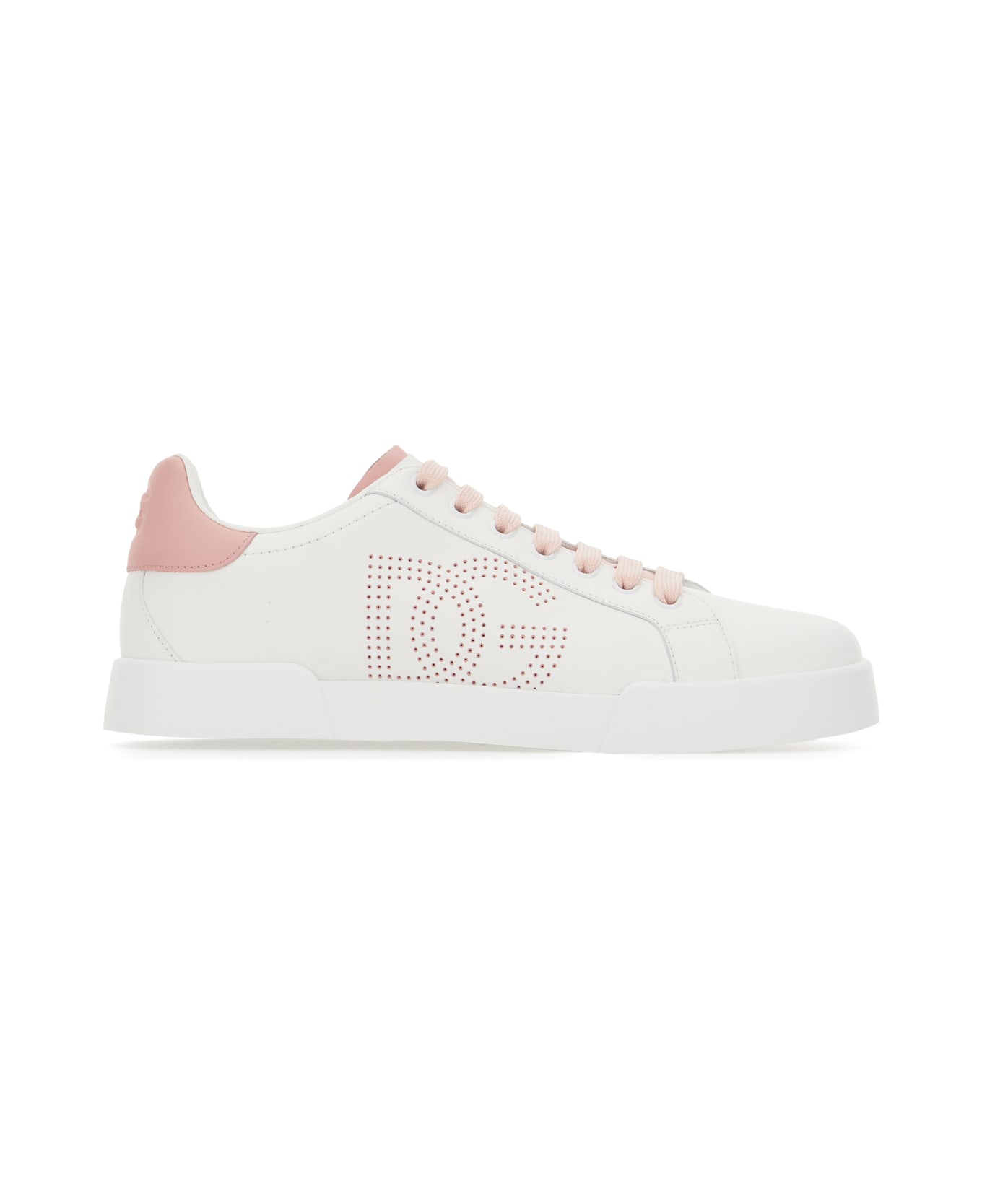 Dolce & Gabbana Two-tone Leather Sneakers - BIANCO  ROSA