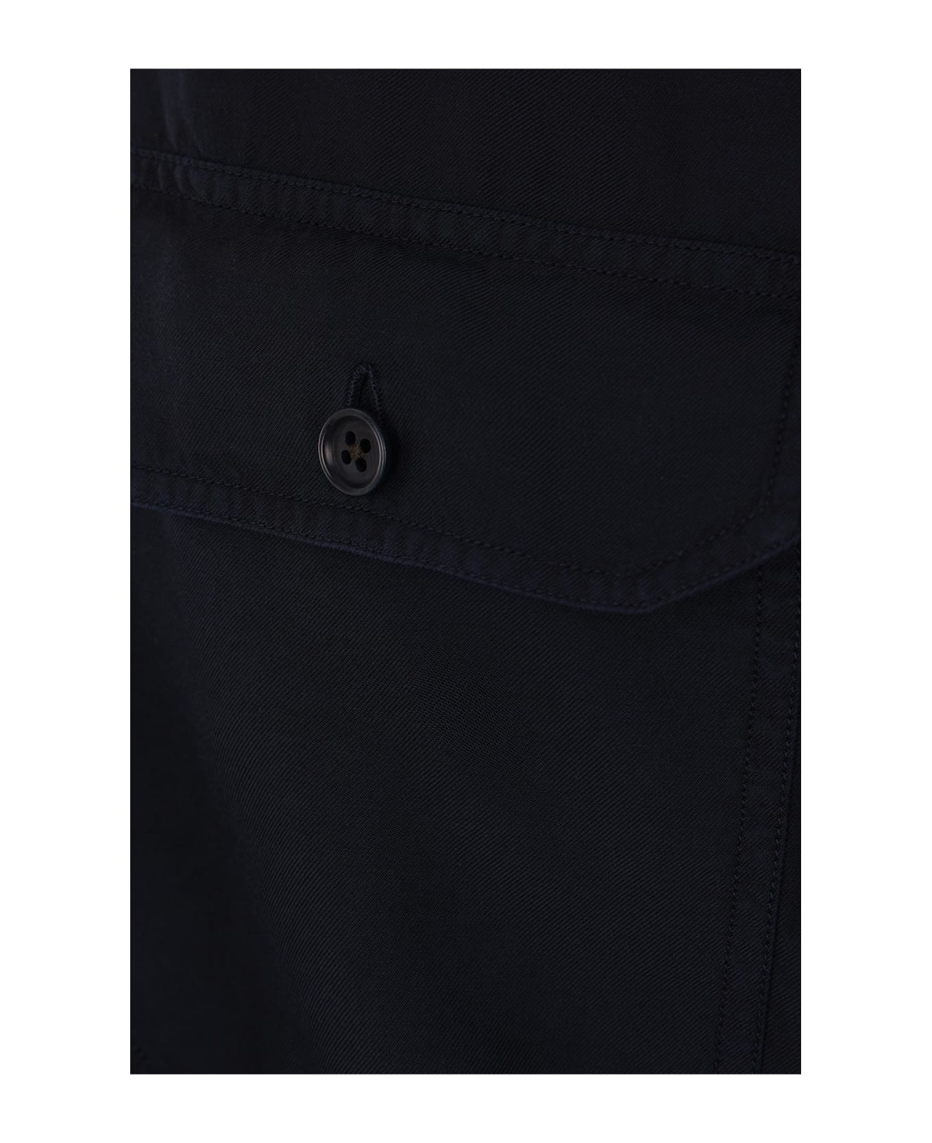 Tom Ford Cotton Blend Military Shirt - Blu