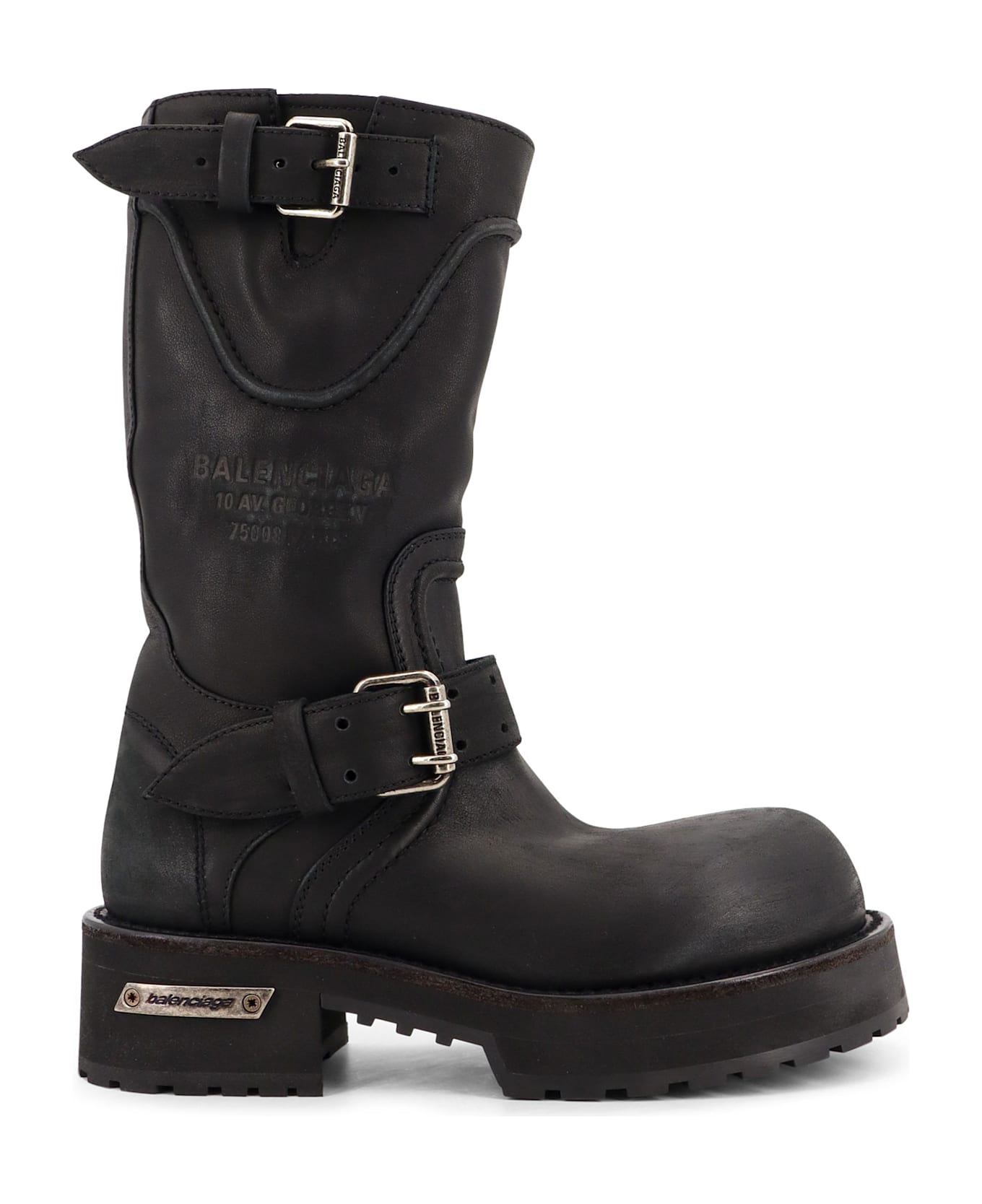 Balenciaga Venom Leather Boots - BLACKSILVER