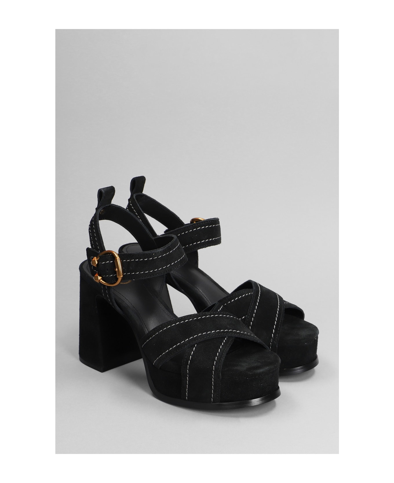 Ash Melany Sandals In Black Suede - black サンダル