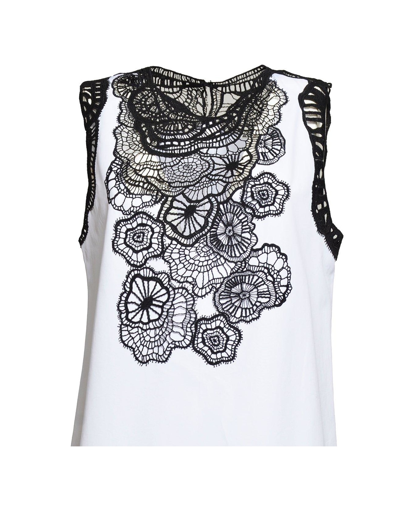 Jil Sander Lace Embroidered Sleeveless Dress - White