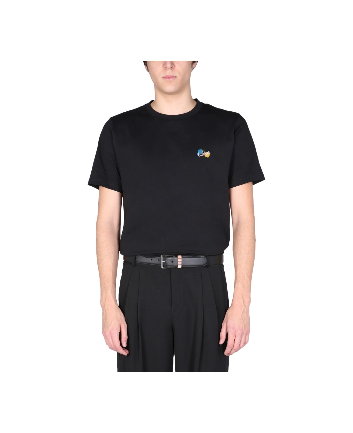 Paul Smith T-shirt With Logo Embroidery - BLACK シャツ