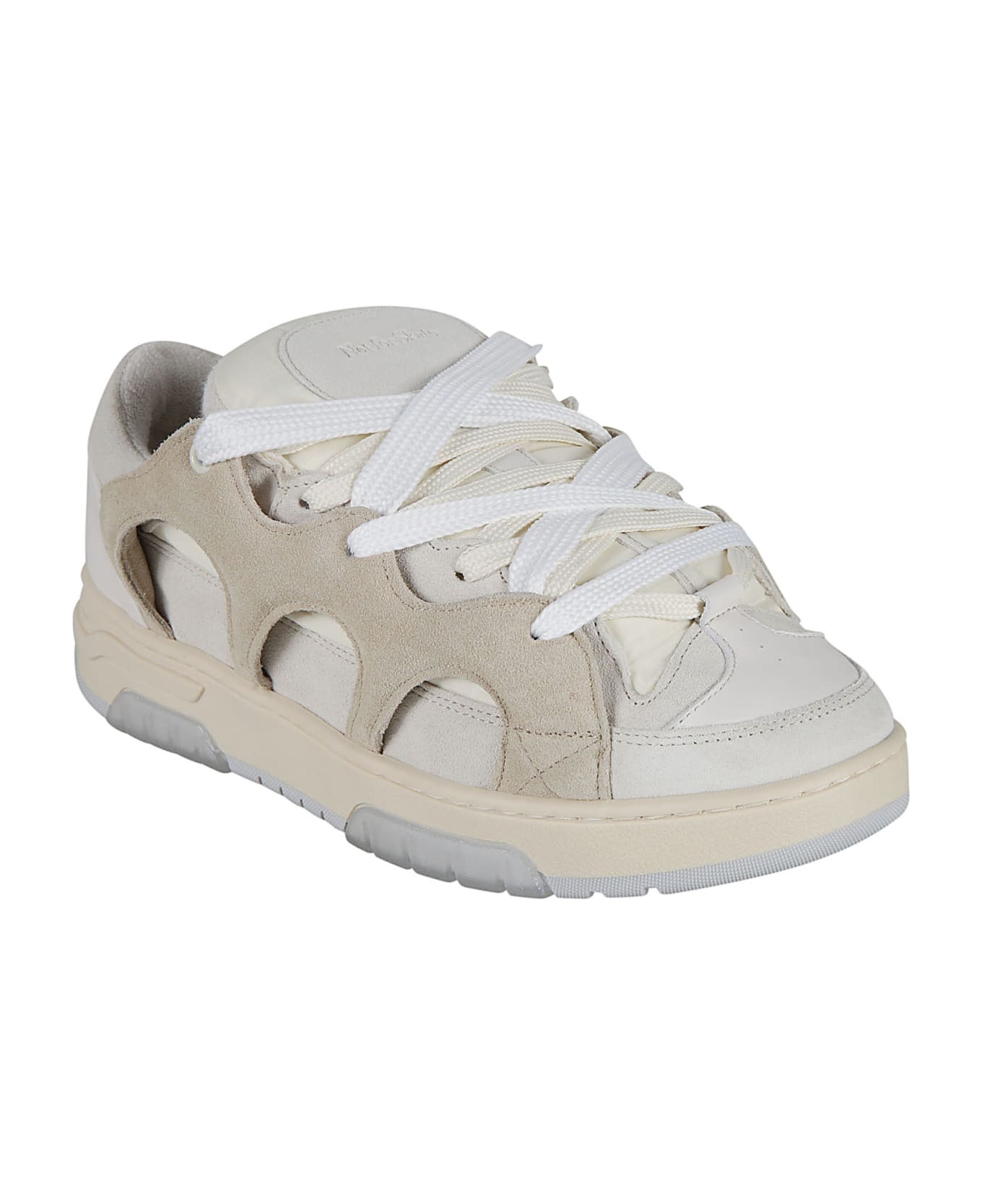 Paura Velvet Logo Sneakers - Cream Off White