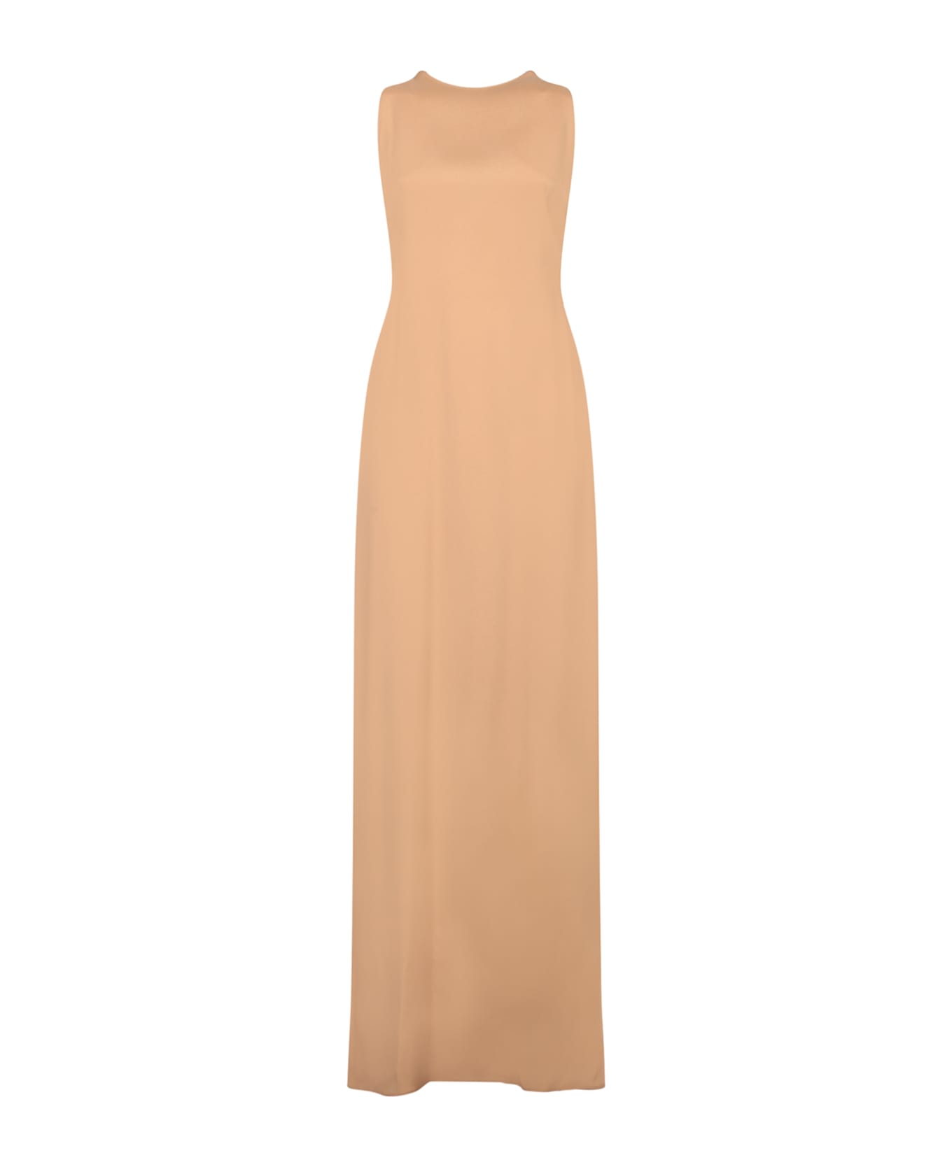 Alberta Ferretti Long Enver Satin Dress In Pink - Pink