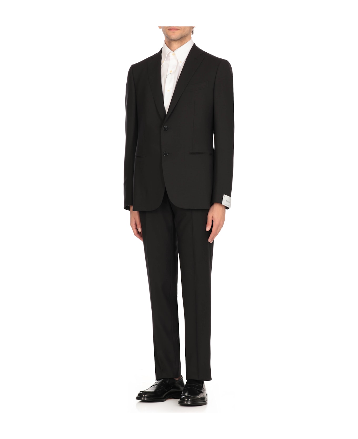 Caruso Wool Suit - Black
