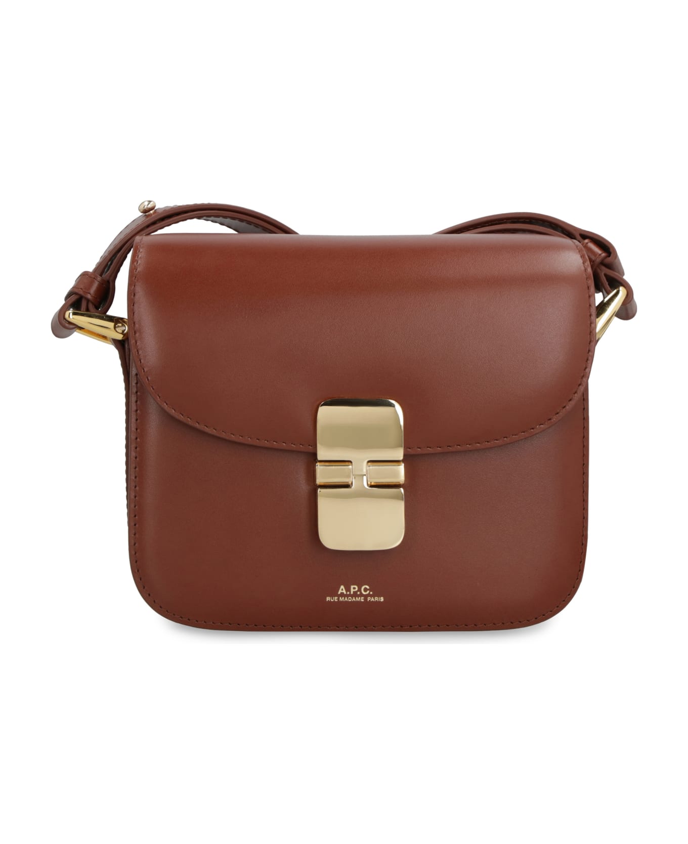 A.P.C. Grace Leather Mini Crossbody Bag - brown