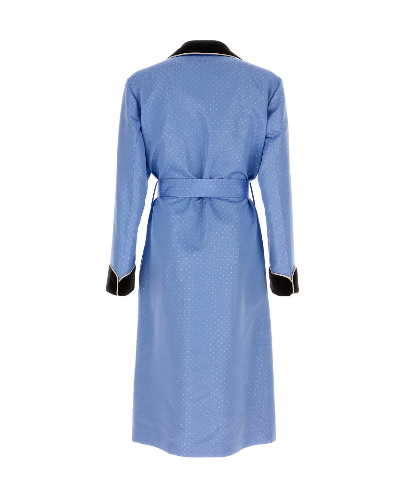 Tom Ford Embroidered Silk Coat - BLUE