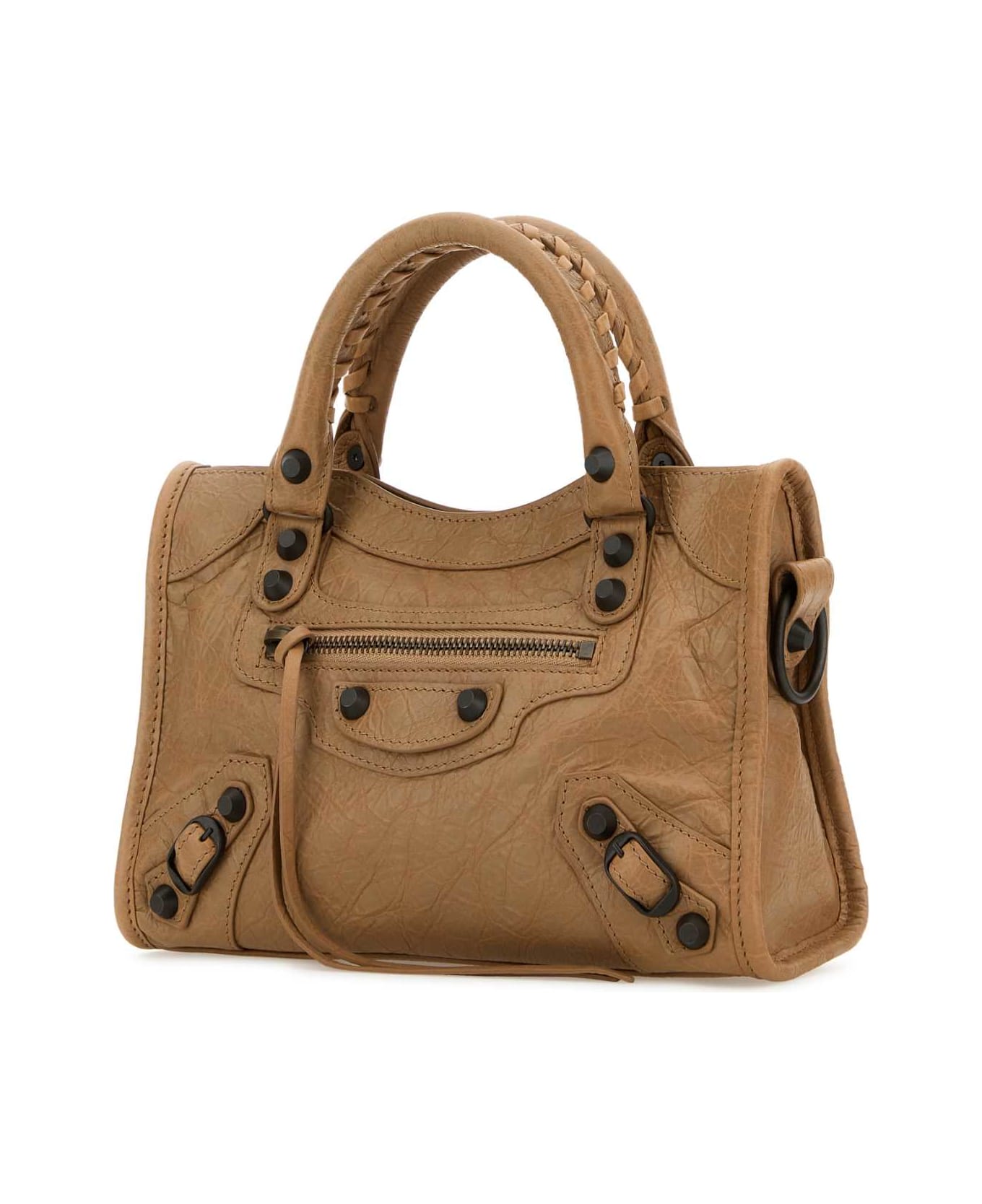 Balenciaga Camel Leather Mini Le City Handbag - LATTE