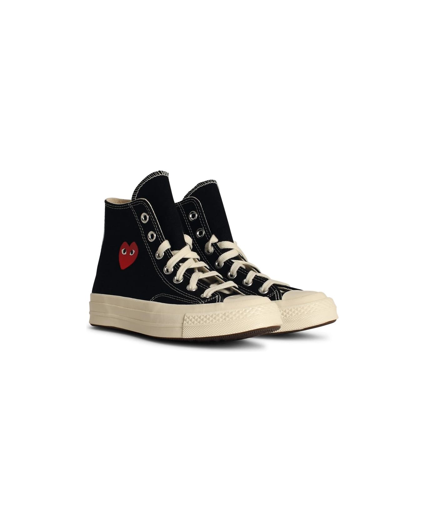 Comme des Garçons Play 'red Heart' Black Tela Sneakers - Black