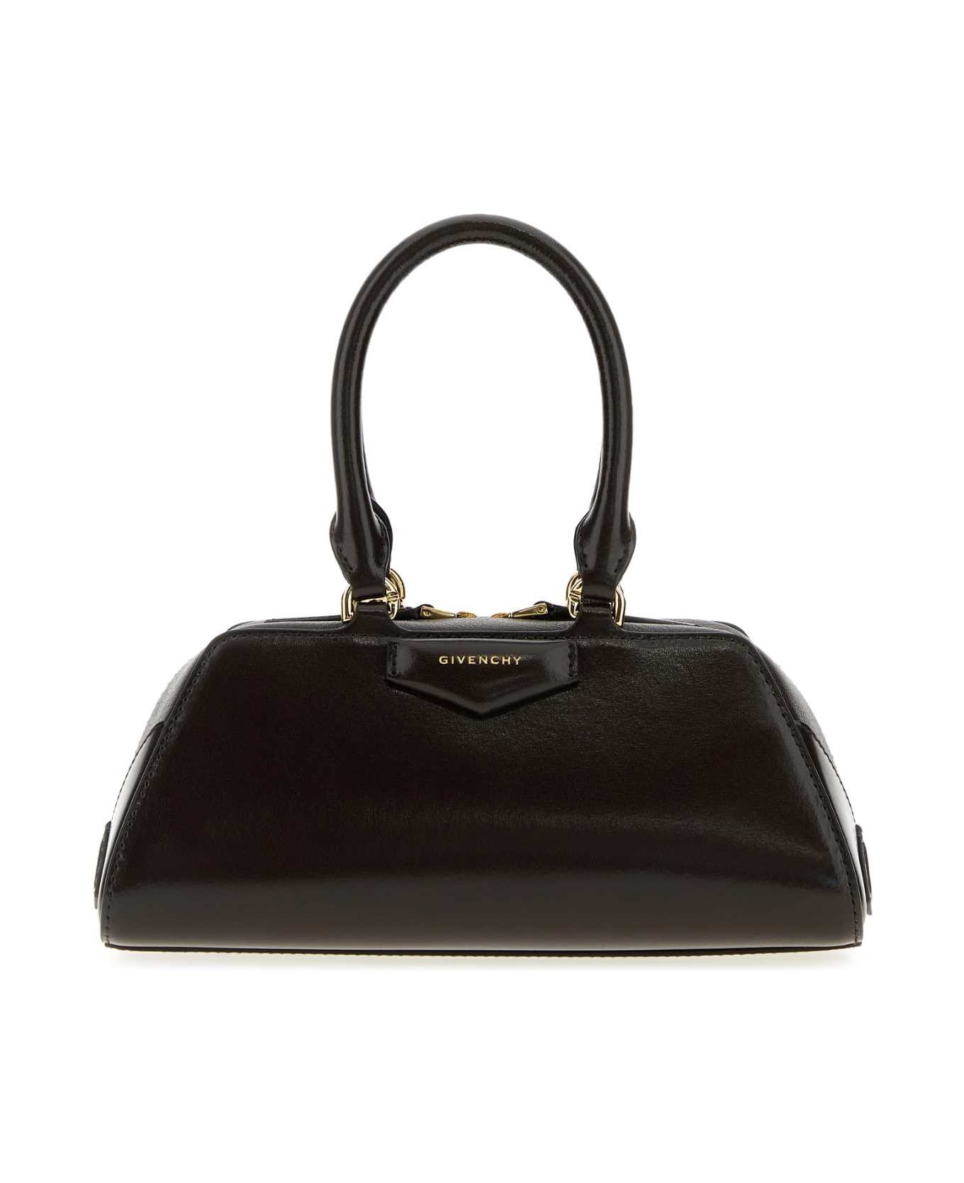 Givenchy Chocolate Leather Mini Antigona Handbag - CHOCOLATE