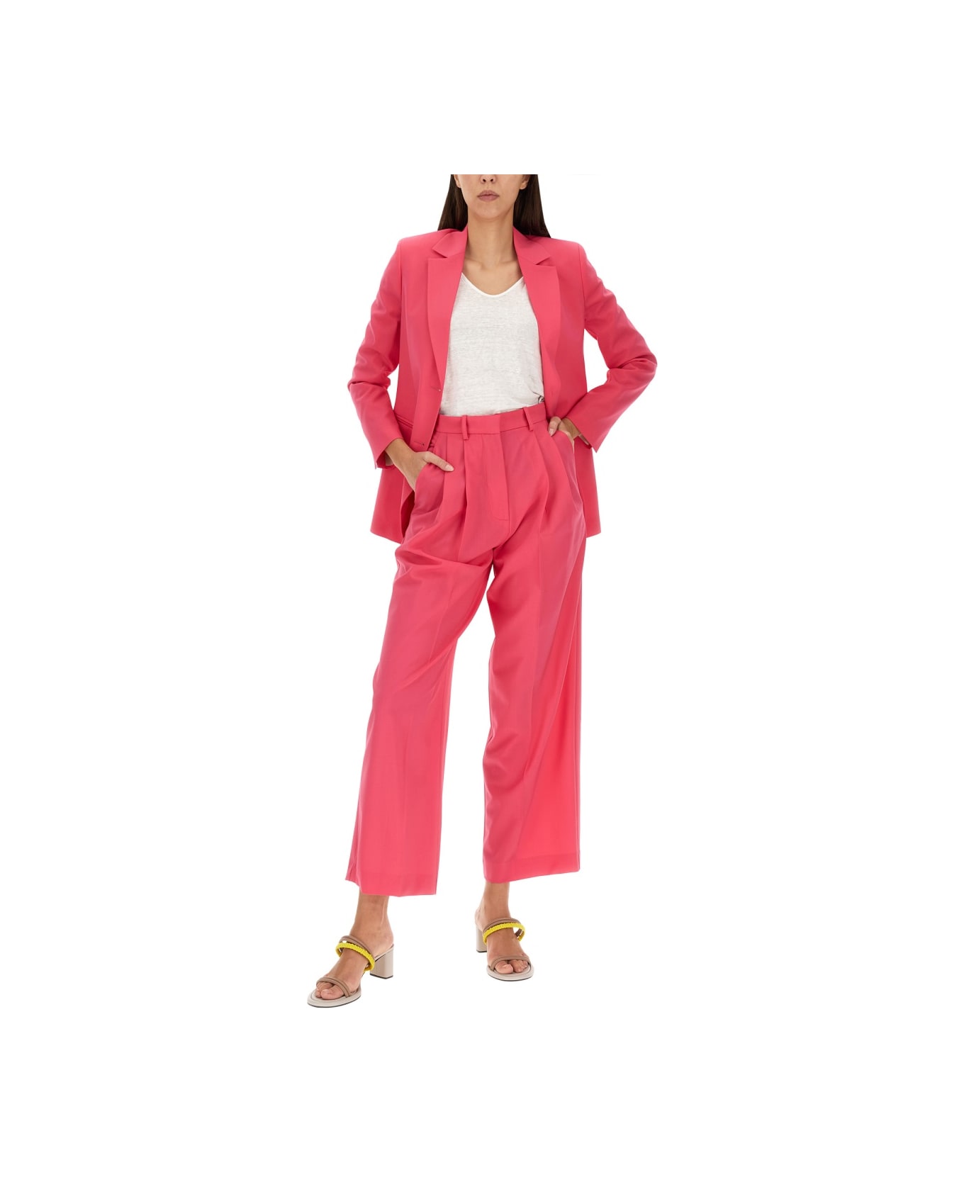 Alysi Single-breasted Jacket - FUCHSIA