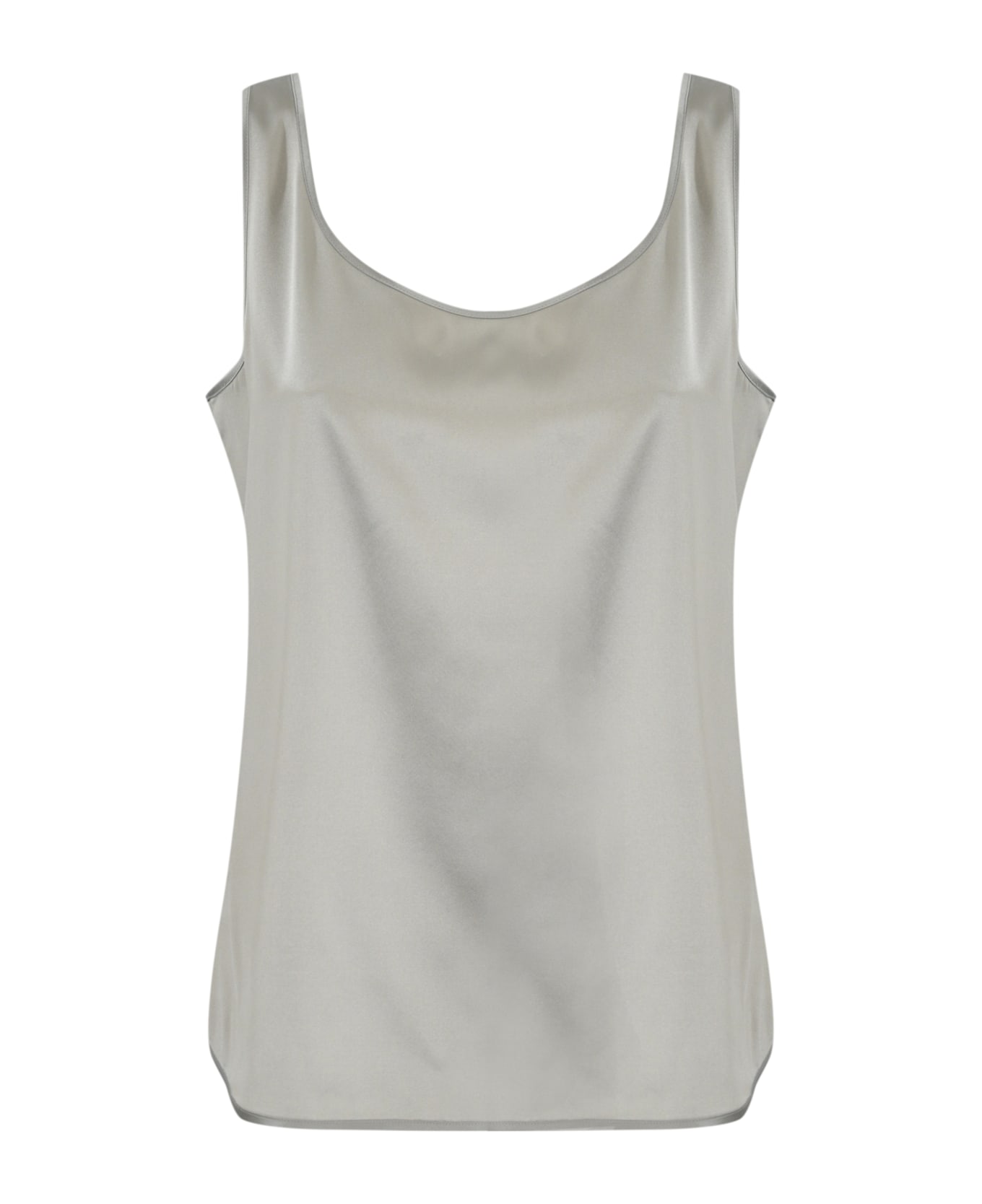 Max Mara Pan Tank Top In Silk Satin - Sabbia