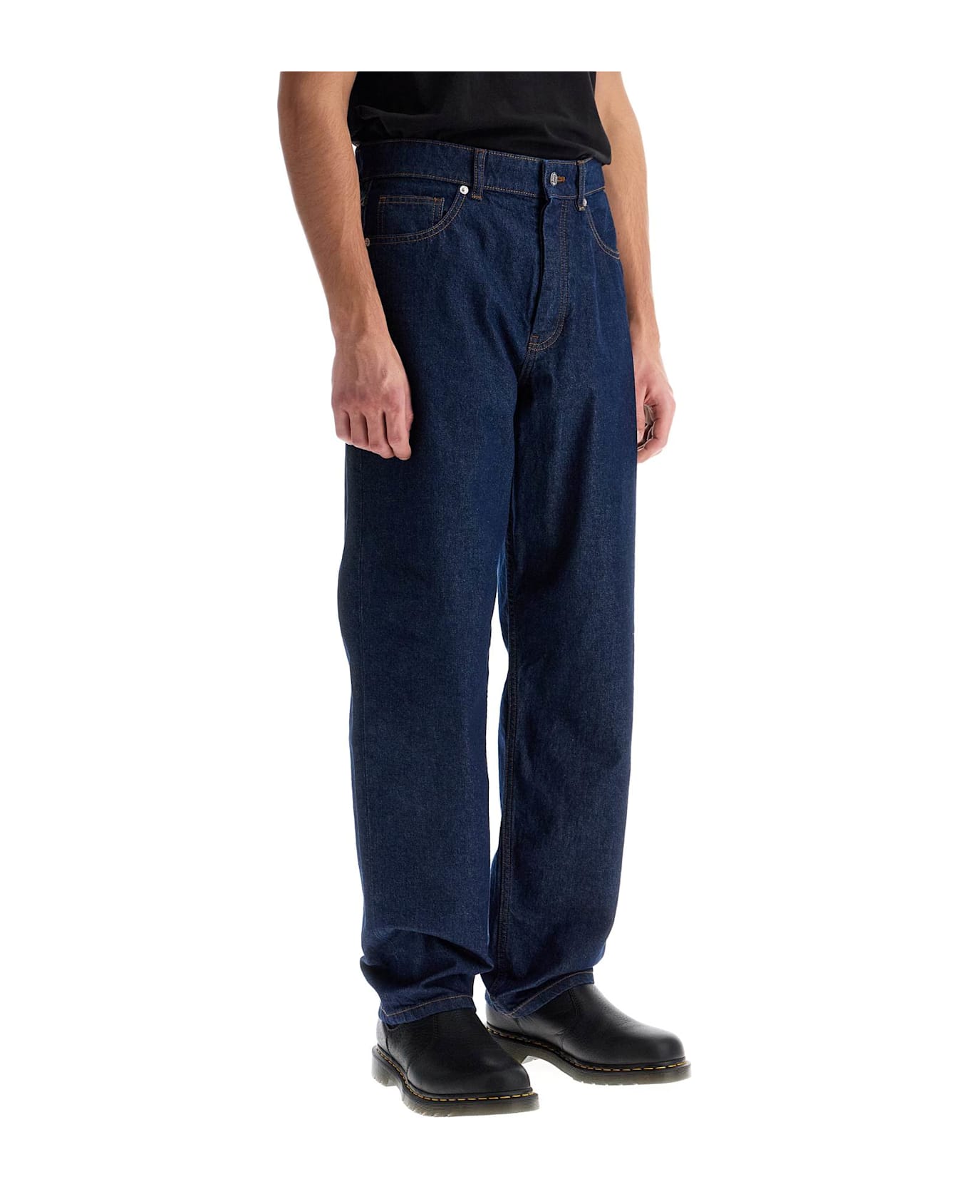 Maison Kitsuné Lightweight Denim Straight Leg Jeans - Blue