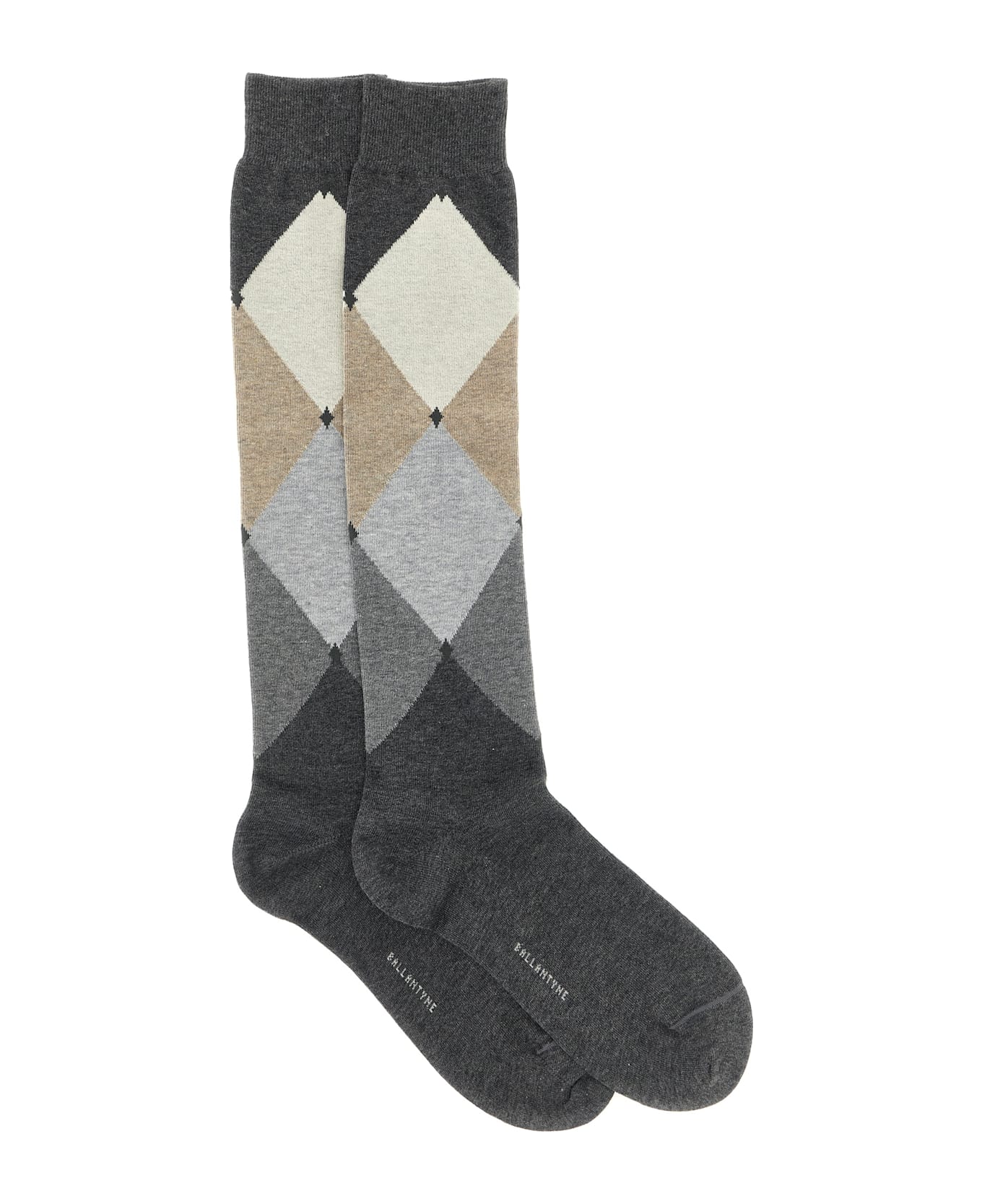 Ballantyne Diamond-shaped Socks - GREY DIAMOND