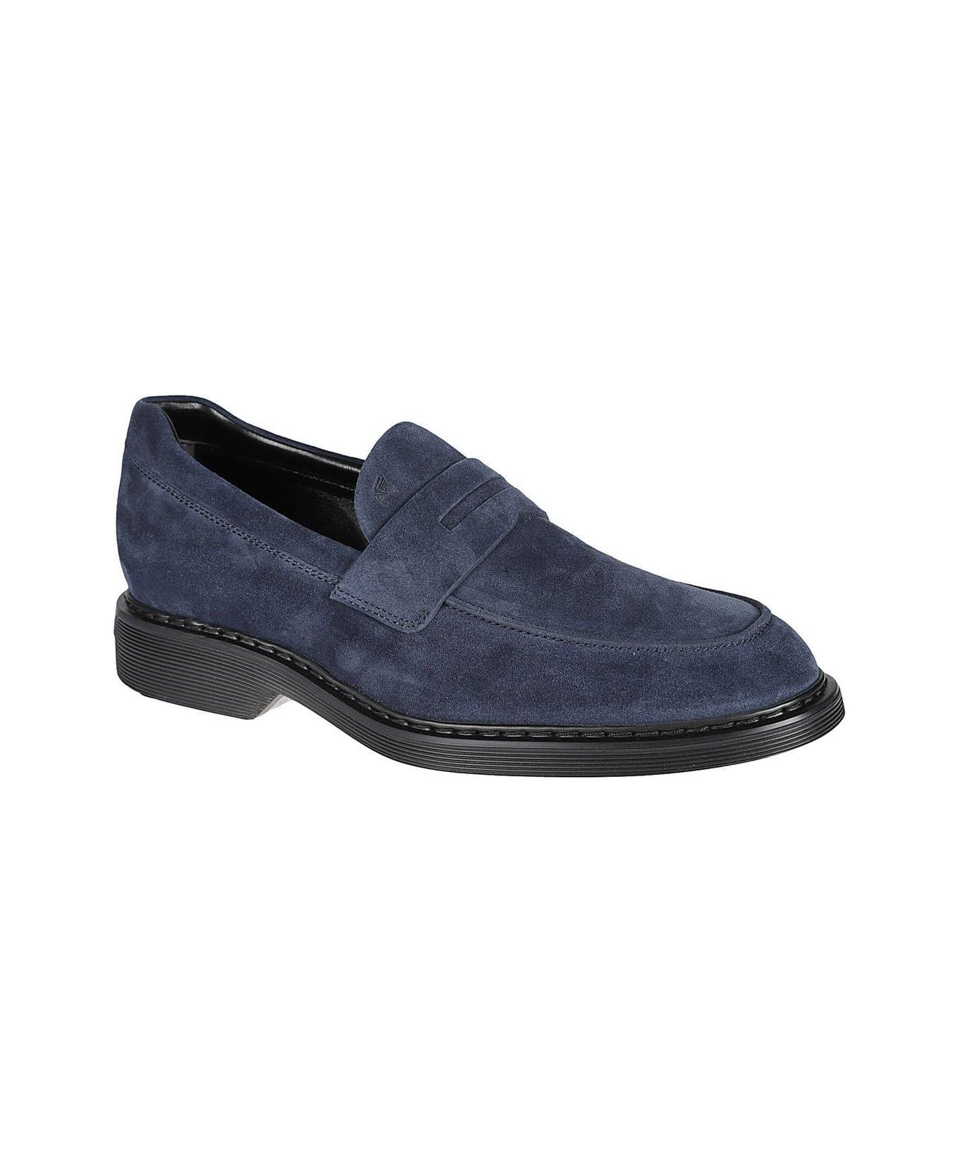 Hogan Mocassino Almond Toe Loafers - Blue