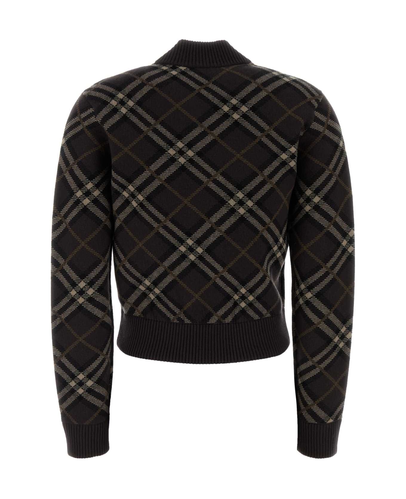 Burberry Embroidered Stretch Wool Blend Cardigan - TRUFFLEIPCHECK