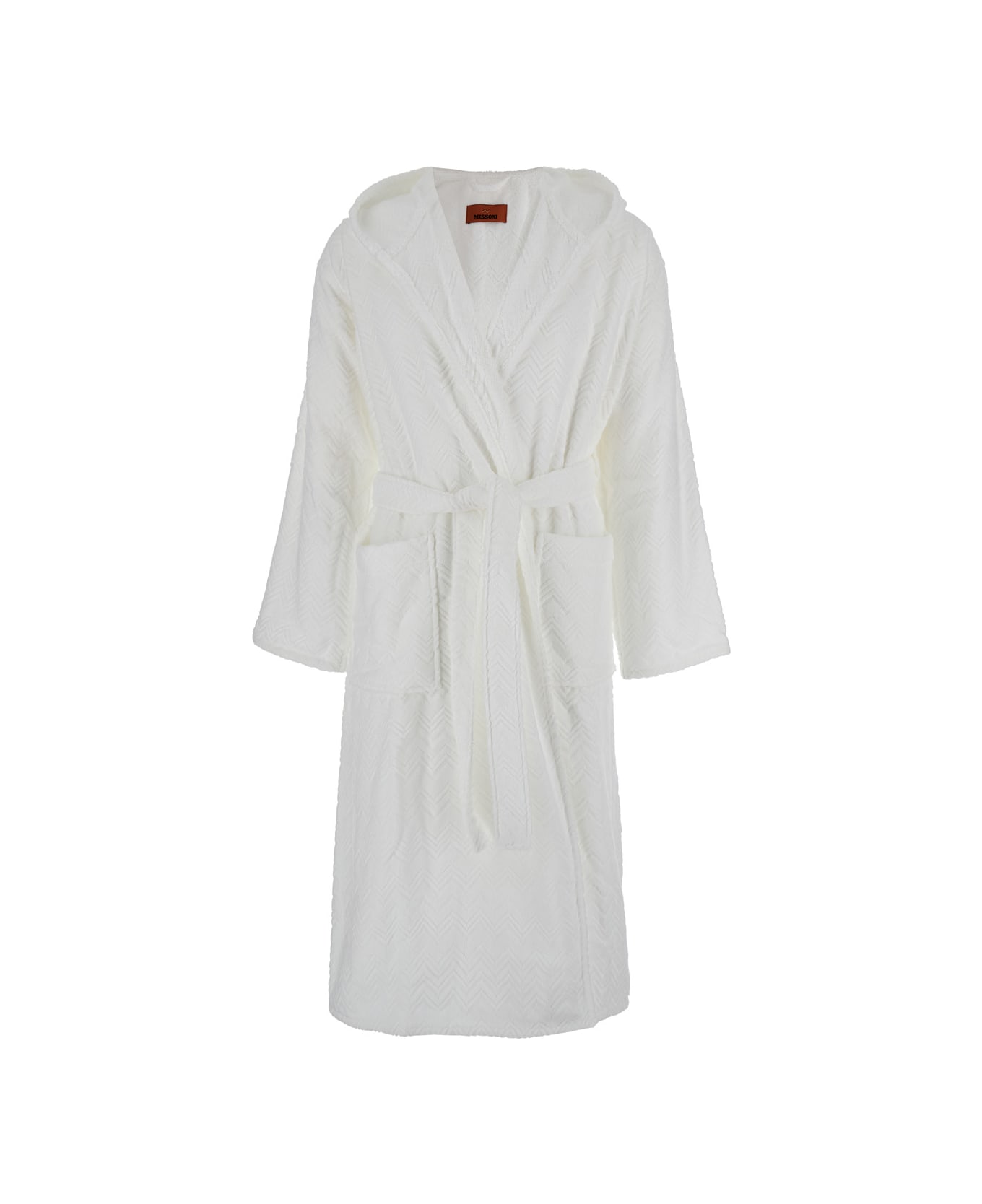 Missoni Chalk Hooded Bathrobe Mod.19_new - White