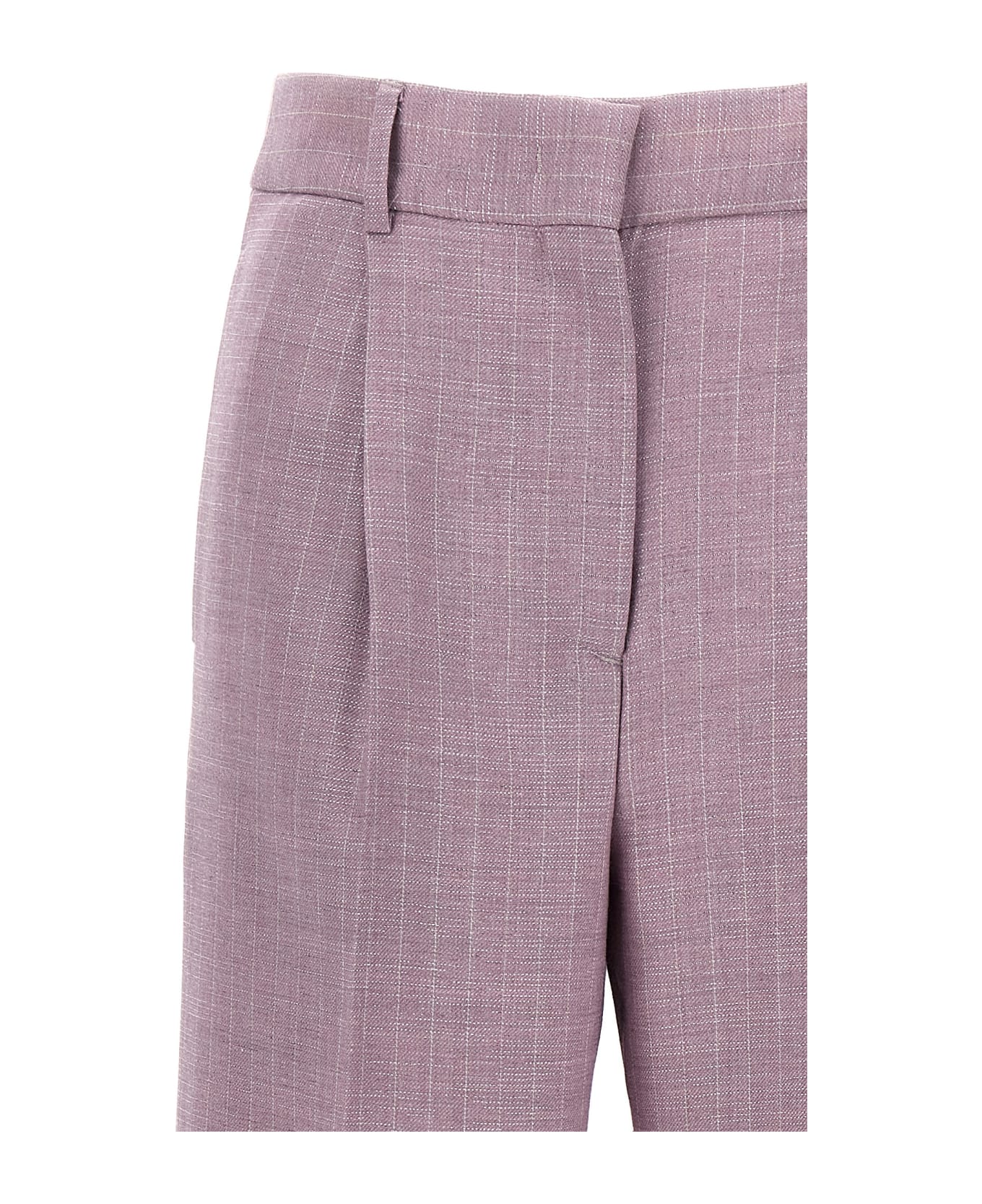MSGM Lurex Pinstriped Pants - Purple