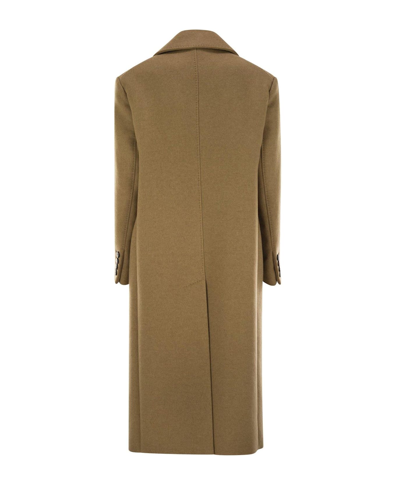 Max Mara Certo Double-breasted Long-sleeved Coat - Camel