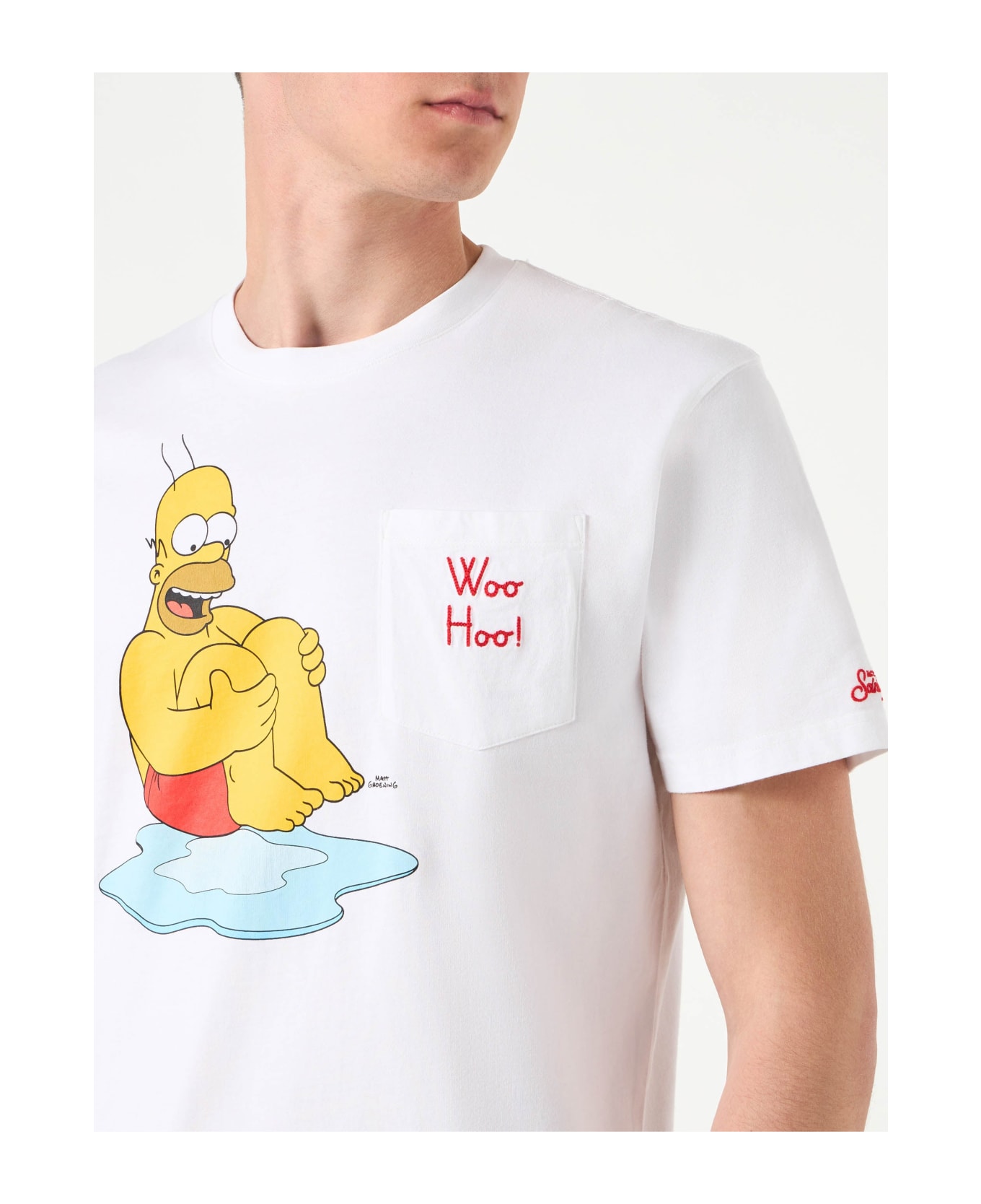 MC2 Saint Barth Man Cotton T-shirt With Homer Print | The Simpsons Special Edition - WHITE
