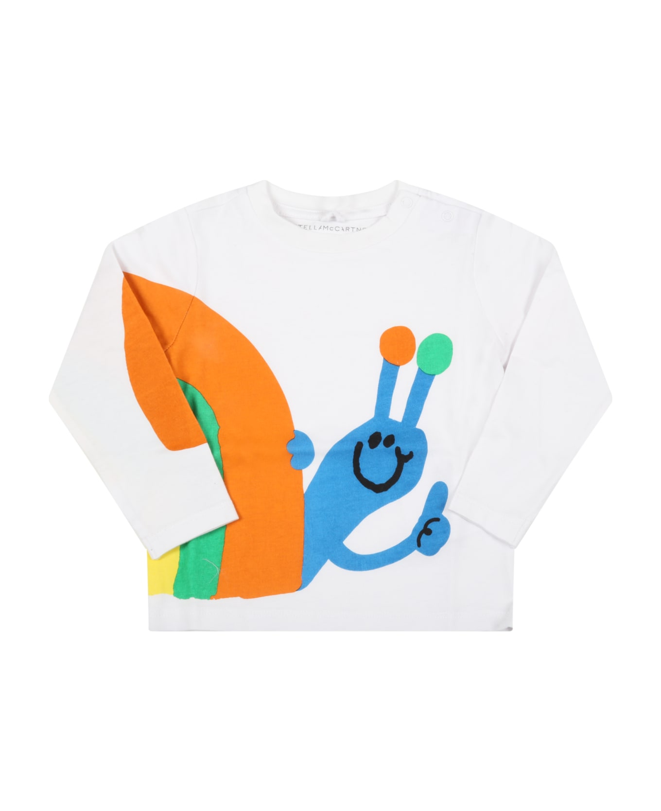 Stella McCartney Kids White T-shirt For Baby Boy With Snail - White
