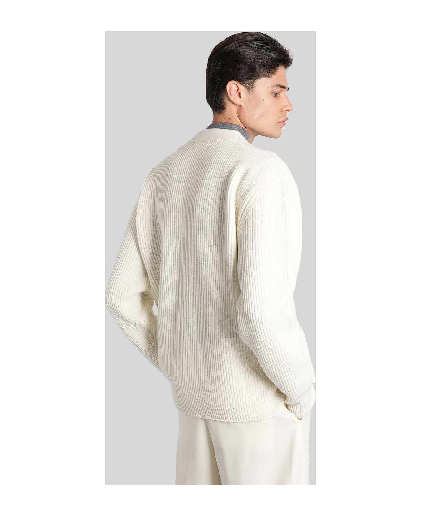 Lardini Cardigan In Beige Wool - beige